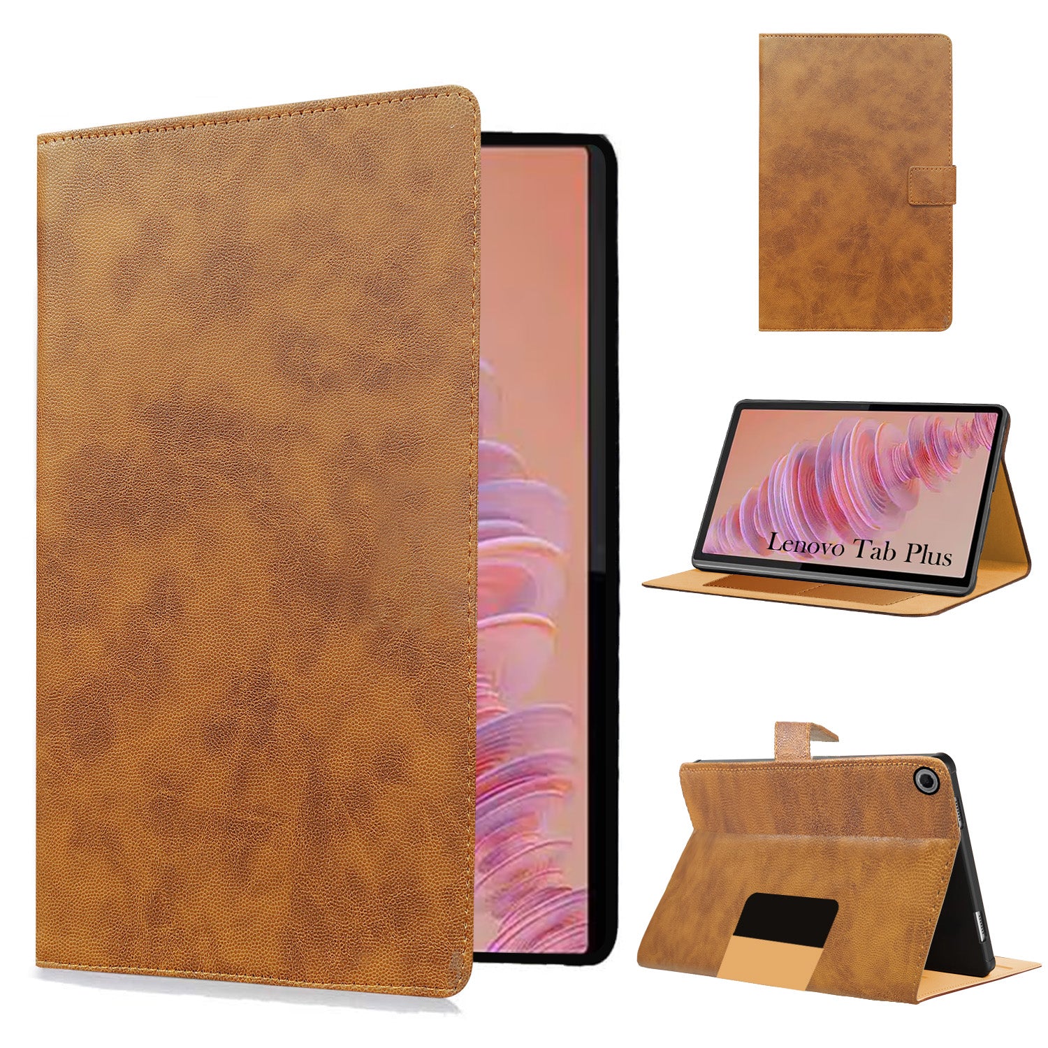 For Lenovo Tab Plus 11.5 Inch TB351FU Flip Cover Folio Cover (PU Leather | Multi-Angle Smart Stand | Card Storage Slots | Silicone Back Pouch)