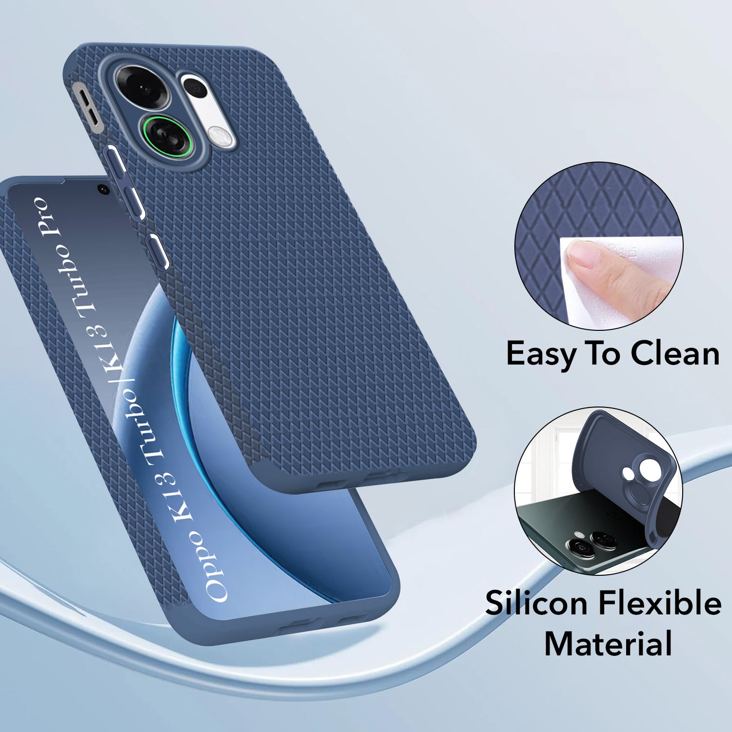 For Oppo K13 Turbo | Oppo K13 Turbo Pro Back Cover Case (Camera Protection | Side Grip Texture | Soft and Flexible)