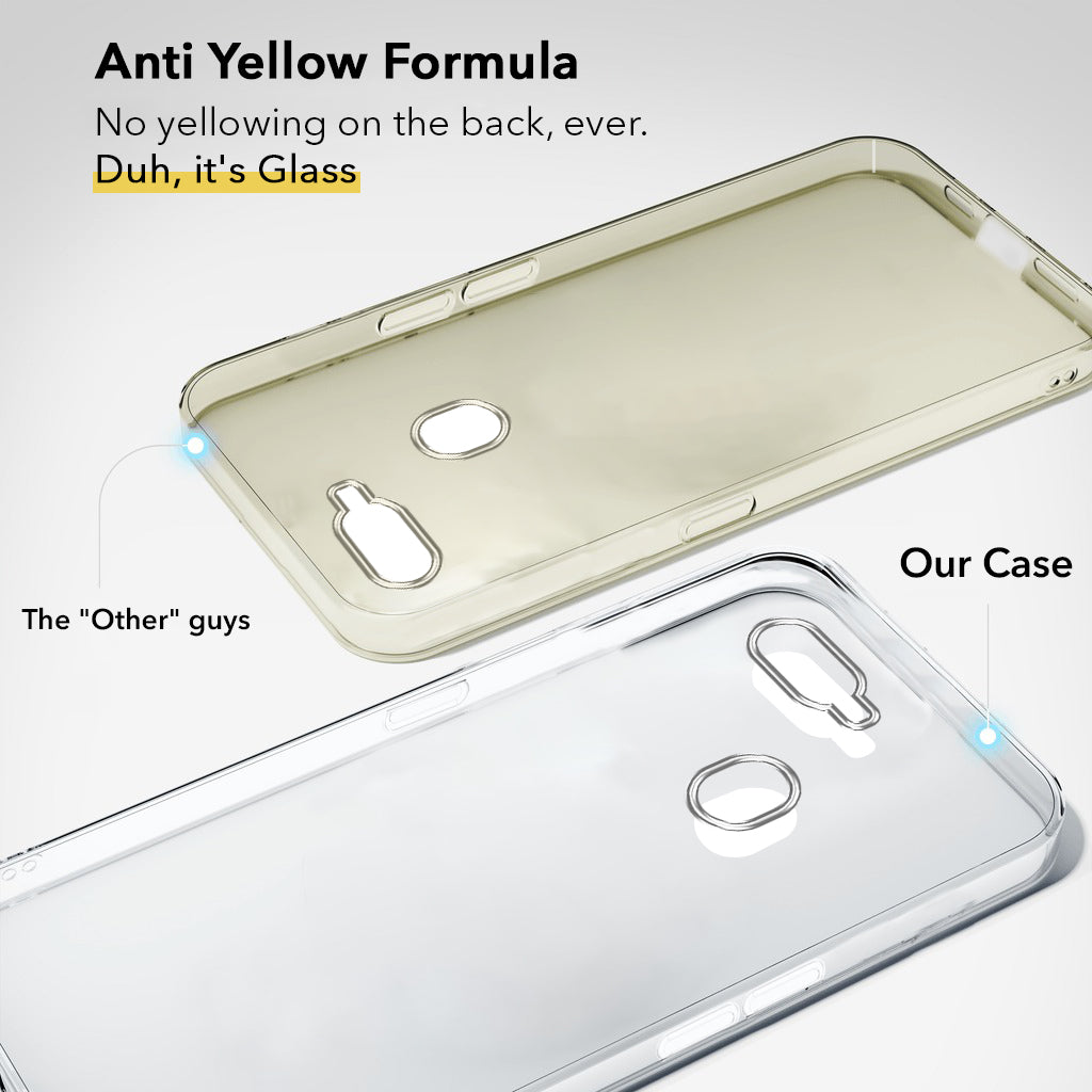 For Realme 2 Pro | Realme U1 Back Cover Case Lifetime Anti-Yellow Clear (Sleek Hard Crystal | Shockproof and Camera Protection)