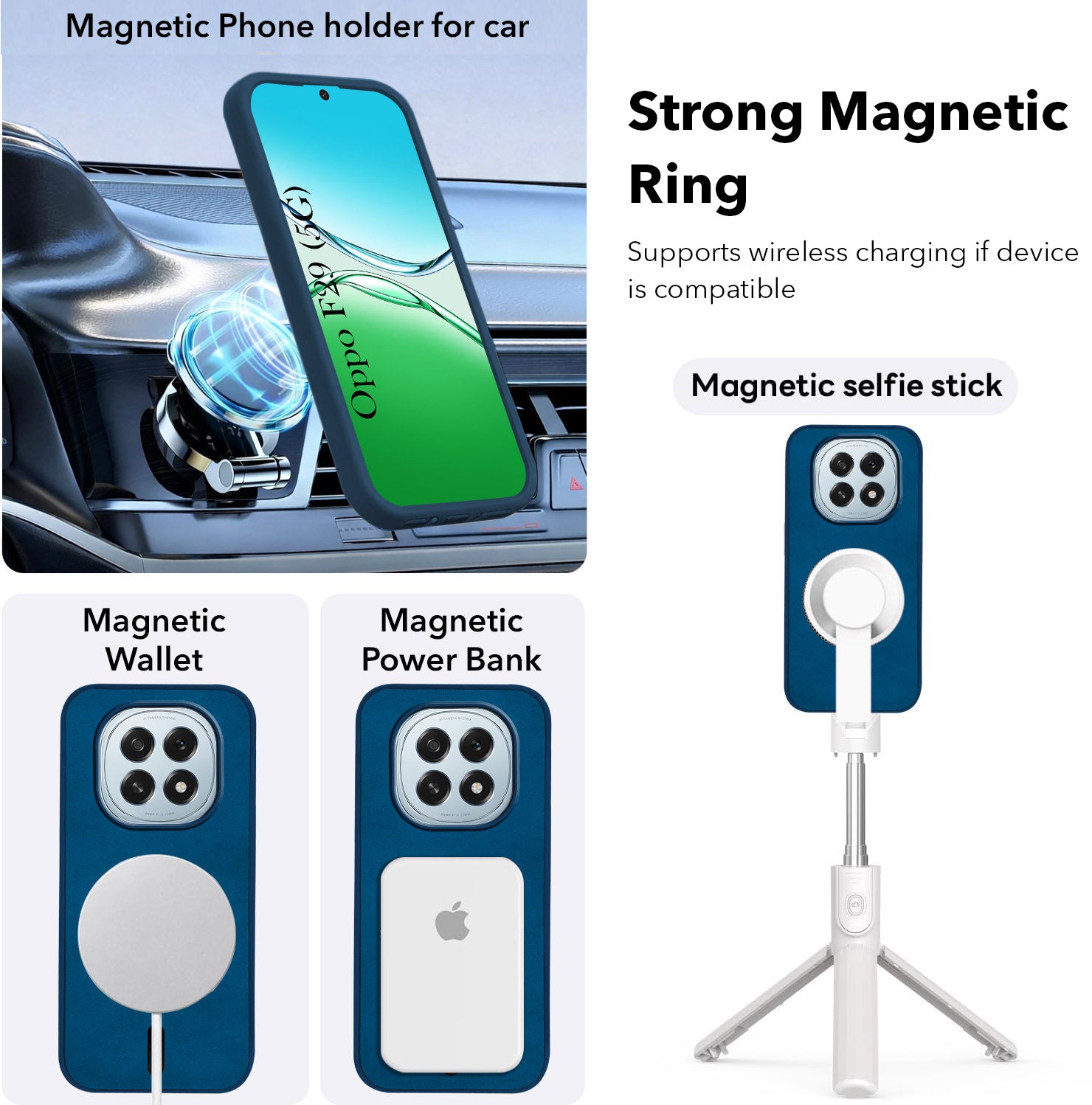For Oppo F29 Back Cover Case Leather Finish (MagSafe Compatible Wireless Charging | Soft Touch | Camera Bump Protection)