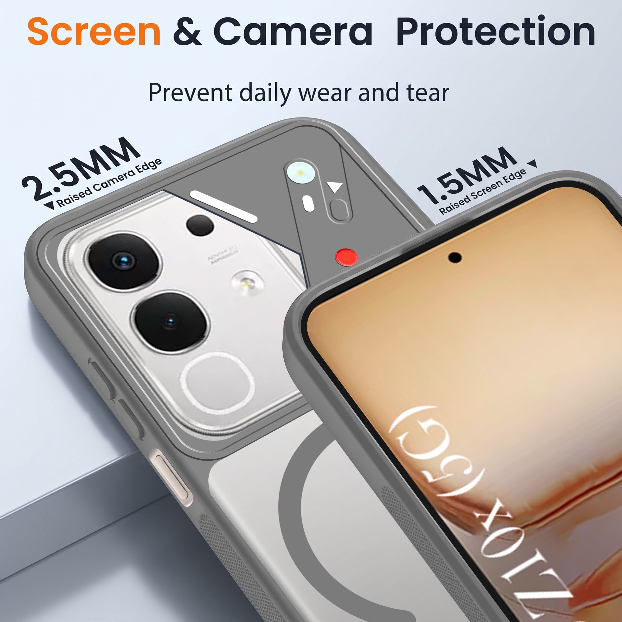 For Vivo iQOO Z10x Back Cover Case Lifetime Anti-Yellow Clear (Camera Protection | Side Grip | Wireless MagSafe Compatible)