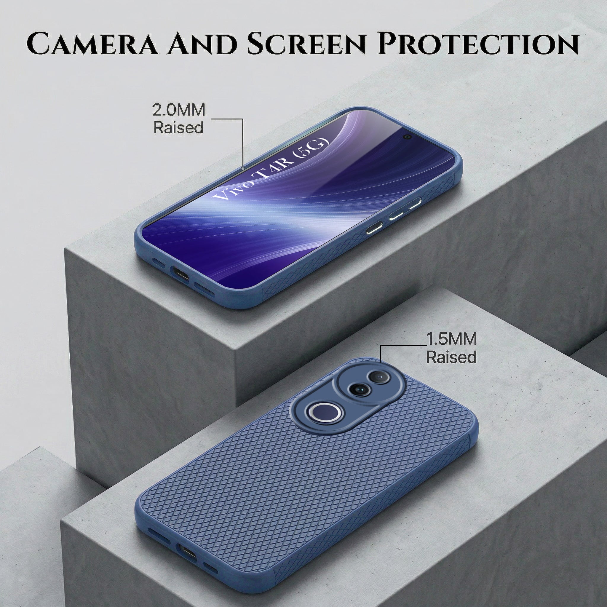 For Vivo T4R Combo with Back Cover and 9H Tempered Glass (Liquid Silicone | Camera Protection | Oleophobic Coating Screen Glass)