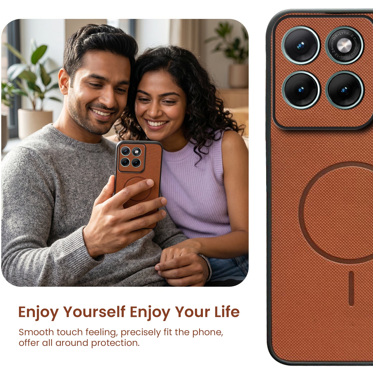 For Motorola Moto Edge 70 Fusion Back Cover Case PU Leather (Texture Grip Design | Professional Minimalist | Camera Protection | Soft and Flexible)
