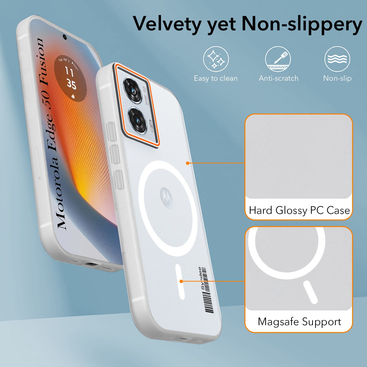 For Motorola Moto Edge 50 Fusion Back Cover Case (Soft Touch | Camera Bump Protection | MagSafe Compatible | Matte Finish)