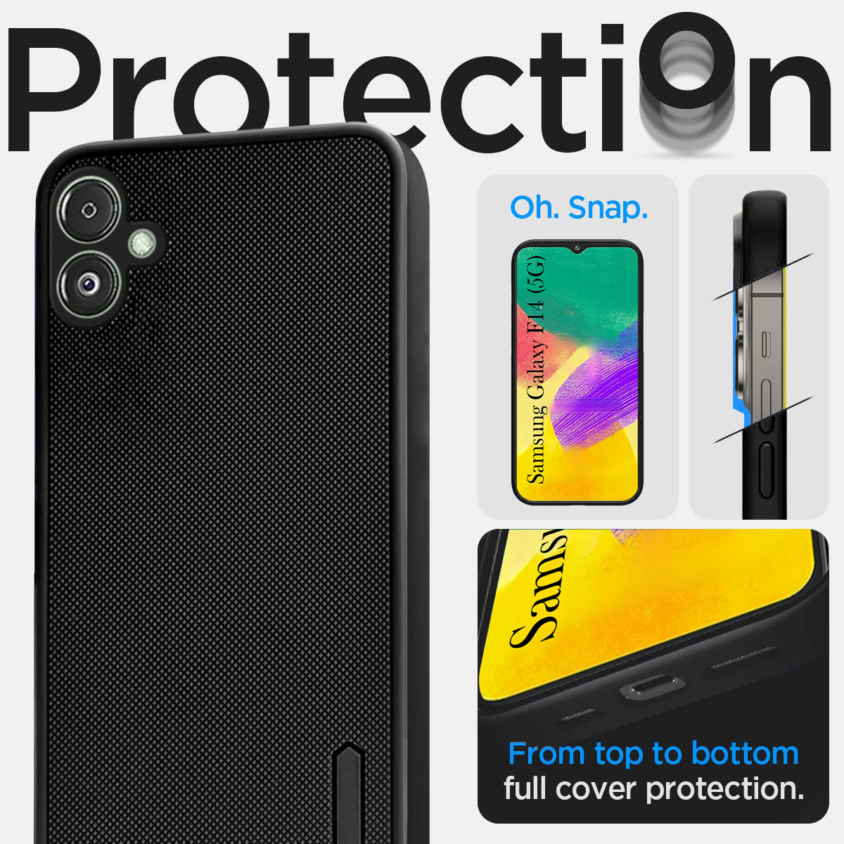 For Samsung Galaxy F14 5G Back Cover Case (Textured Grip Design | Camera Protection | Slim and Light Weight | Soft Touch and Feel)