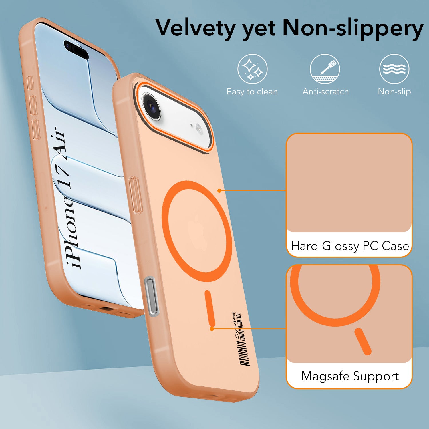 For Apple iPhone 17 Air Back Cover Case (Soft Touch | Camera Bump Protection | MagSafe Compatible | Matte Finish)