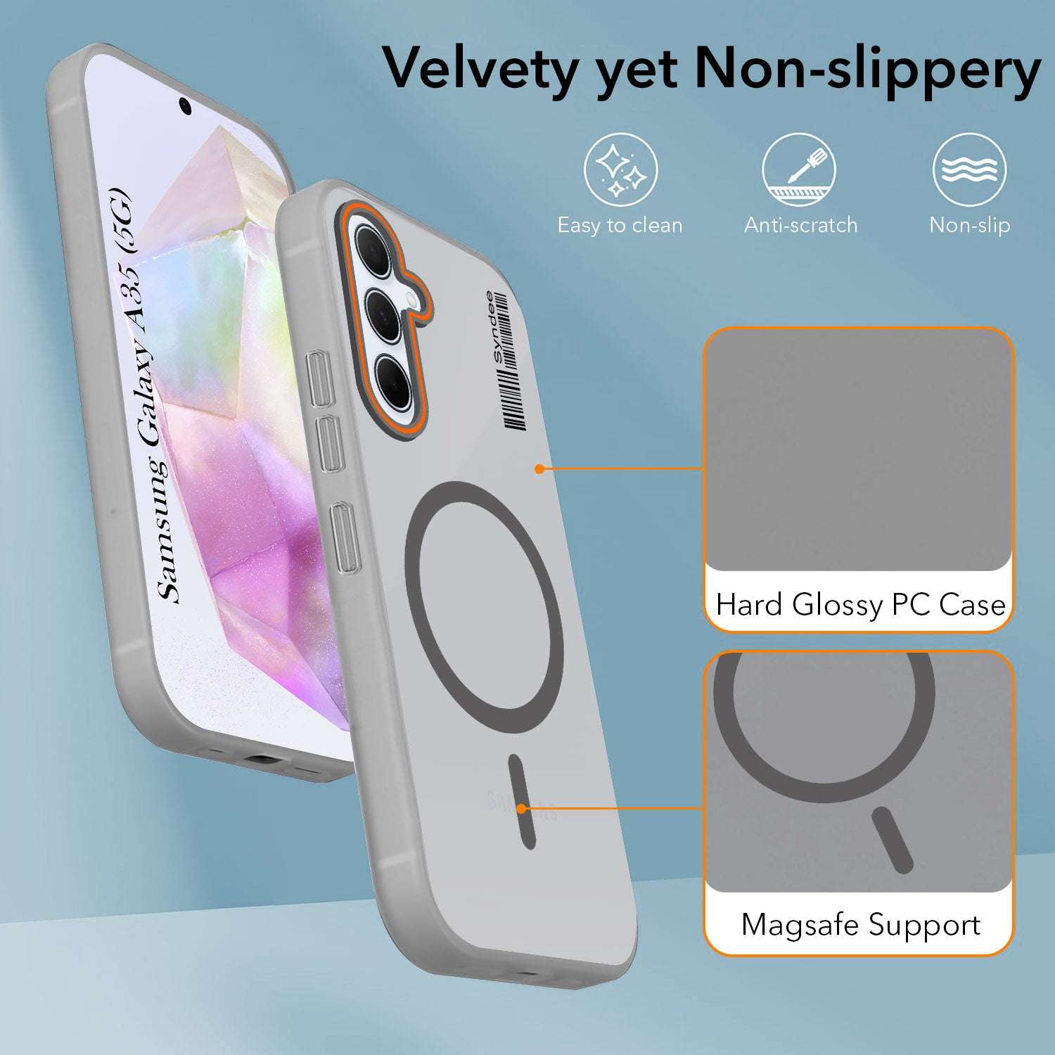 For Samsung Galaxy A35 5G Back Cover Case (Soft Touch | Camera Bump Protection | MagSafe Compatible | Matte Finish)