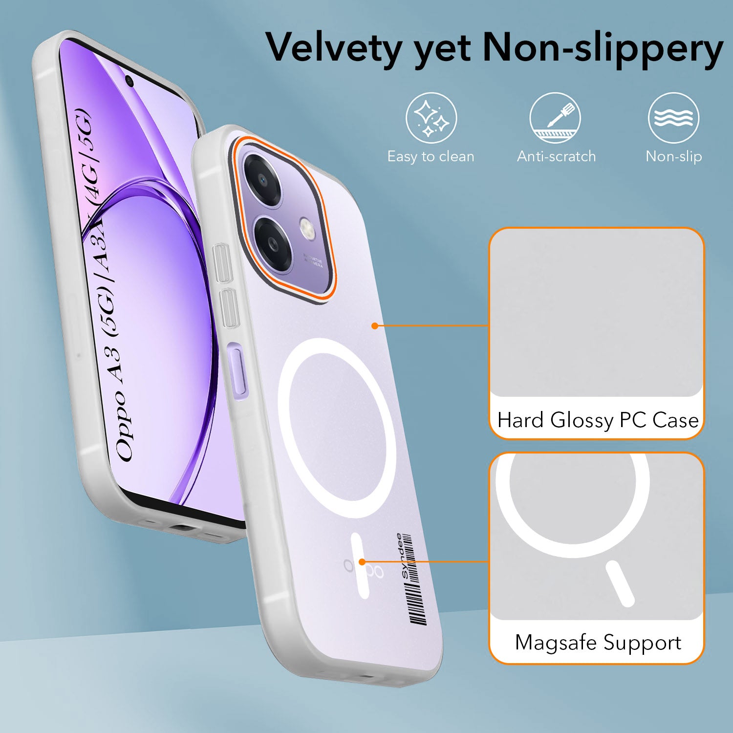 For Oppo A3X (4G/5G) | Oppo A3 5G Back Cover Case (Soft Touch | Camera Bump Protection | MagSafe Compatible | Matte Finish)