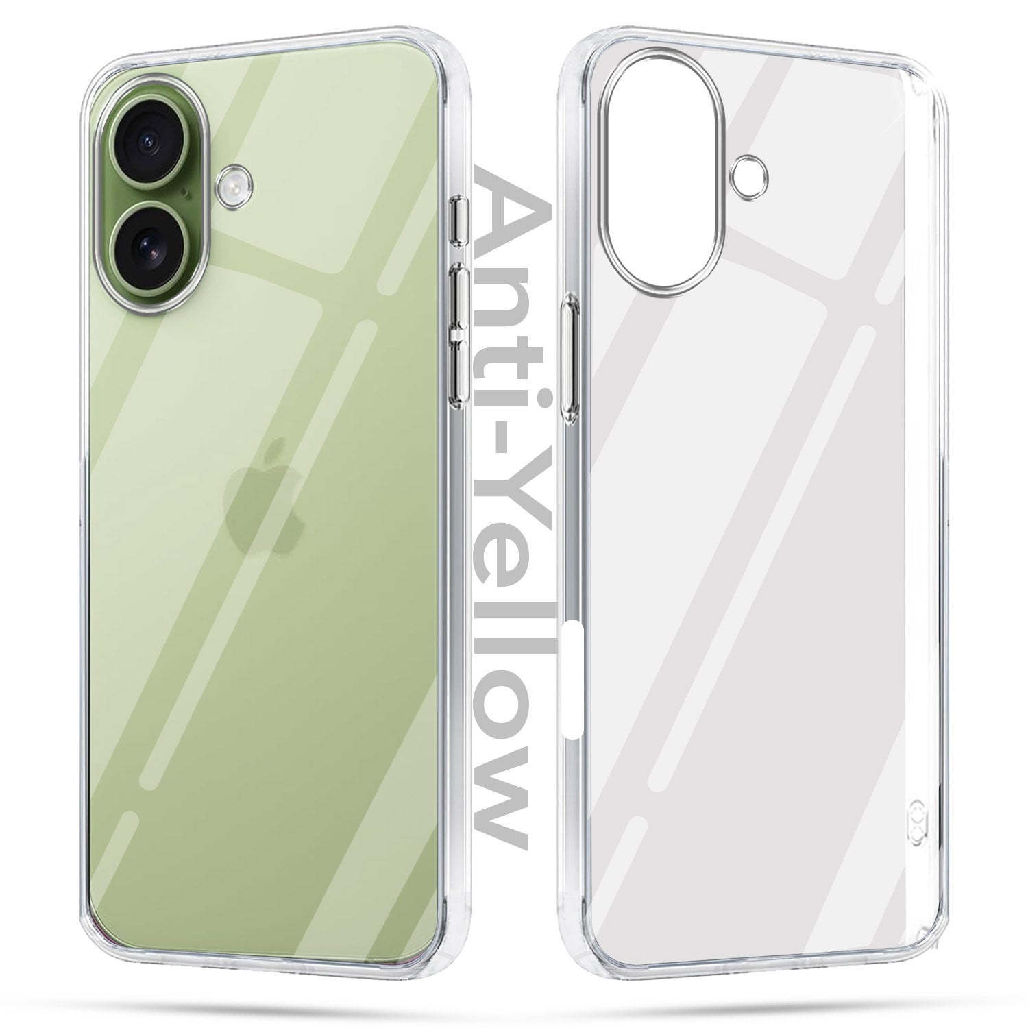 For Apple iPhone 17 Combo with Back Cover and 9H Tempered Glass (Lifetime Anti-Yellow | Sleek Hard Crystal | Oleophobic Coating Screen Glass)