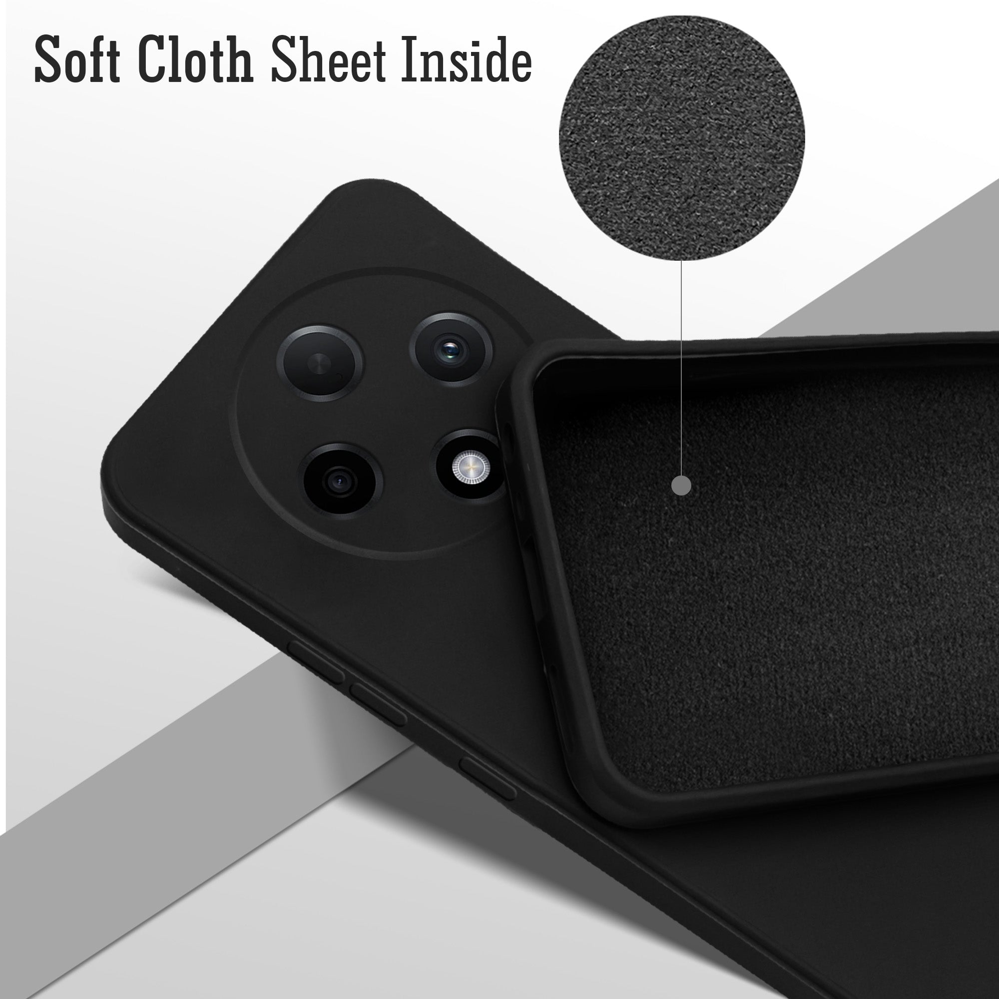 For Oppo F27 Pro | Oppo F27 Pro Plus Back Cover Case (Matte Finish Silicone with Inside Fiber cloth)