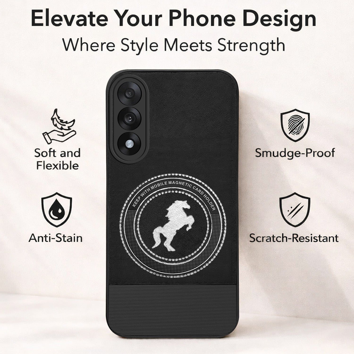 For Oneplus Nord 5 Back Cover Case PU Leather Finish (Professional Minimalist Texture | MagSafe Compatile | Camera Protection | Sleek Sober Formal)