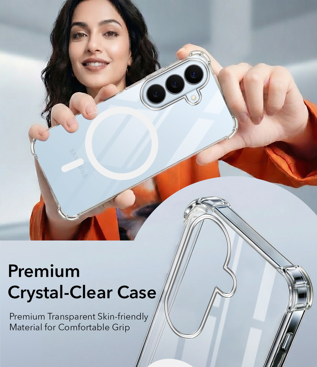 For Samsung Galaxy S26 5G Back Cover Shockproof Crystal-Clear (Magsafe Wireless Support | Drop & Camera Protection | Hard Polycarbonate)