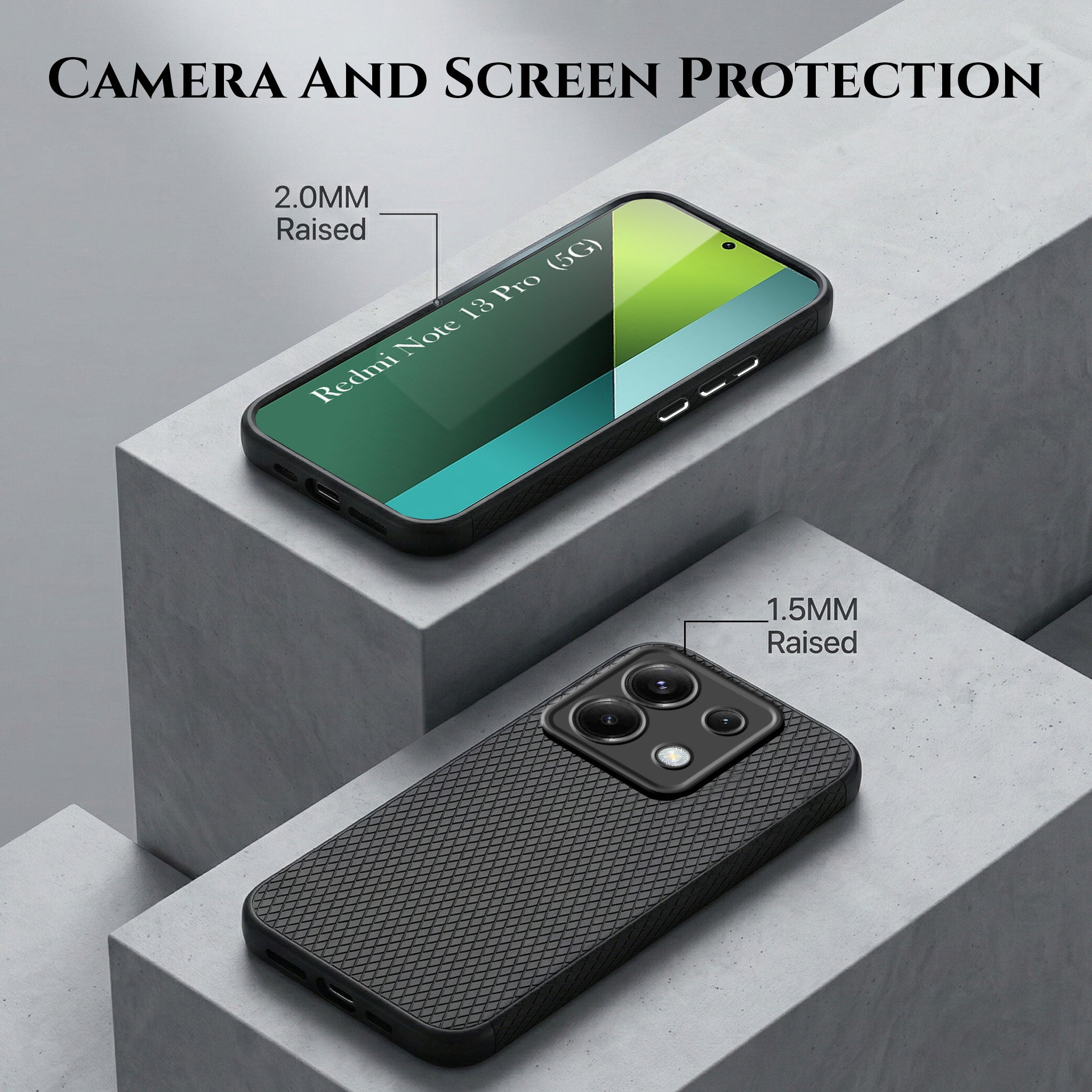For Redmi Note 13 Pro Combo with Back Cover and 9H Tempered Glass (Liquid Silicone | Camera Protection | Oleophobic Coating Screen Glass)