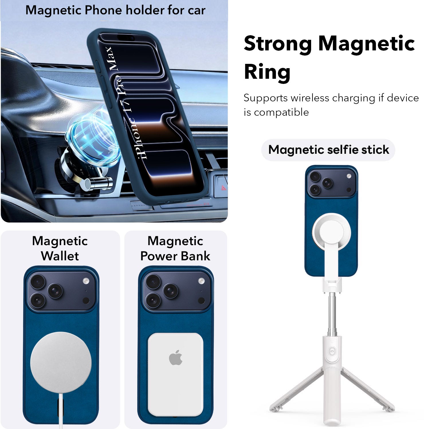 For Apple iPhone 17 Pro Max Back Cover Case Leather Finish (MagSafe Compatible Wireless Charging | Soft Touch | Camera Bump Protection)