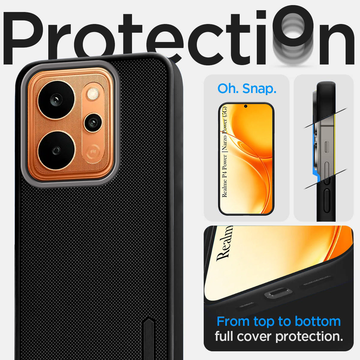 For Realme P4 Power 5G | Realme Narzo Power Back Cover Case Rubberised (Textured Grip Design | Micro-Fiber Cloth Inside | Slim and Light Weight | Soft Touch and Feel)
