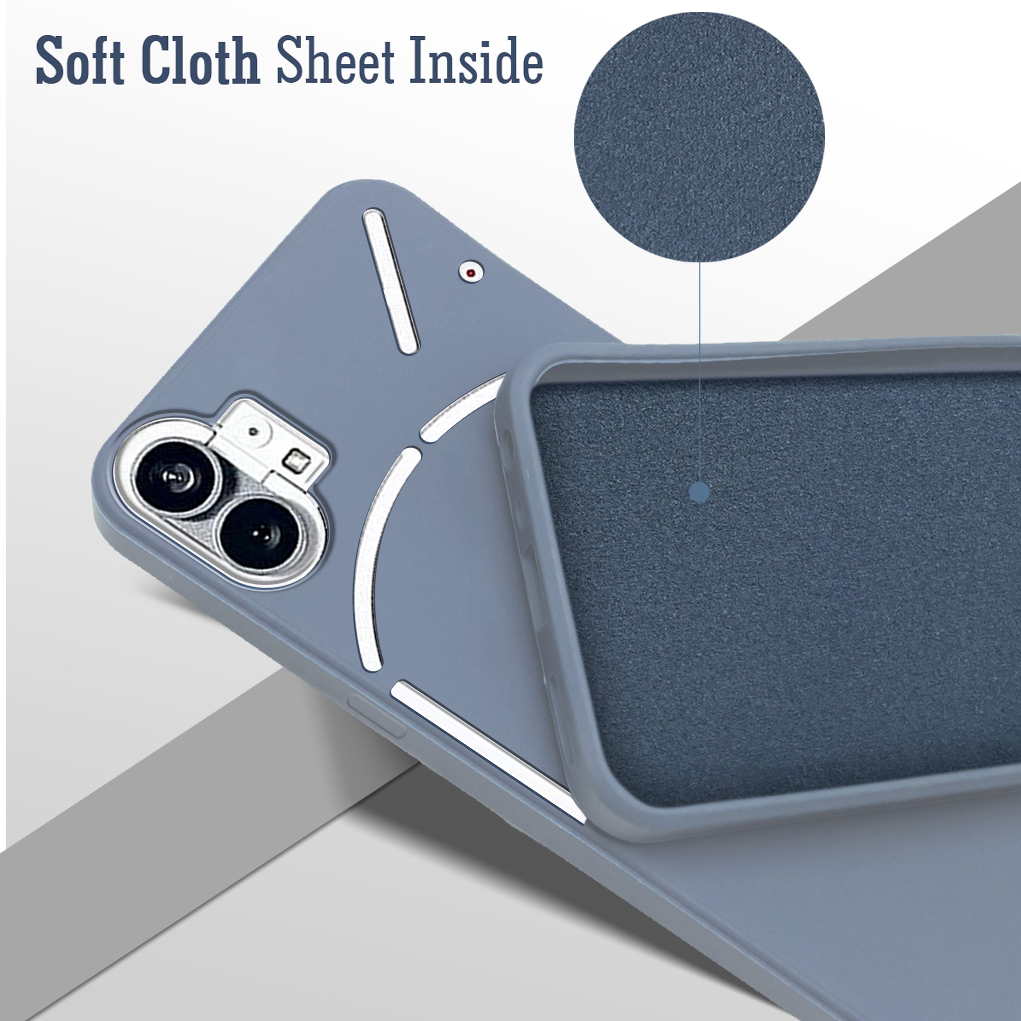 For Nothing Phone 1 Back Case Cover (Matte Finish Silicone with Inside Fiber Cloth | Elegant Professional Look)