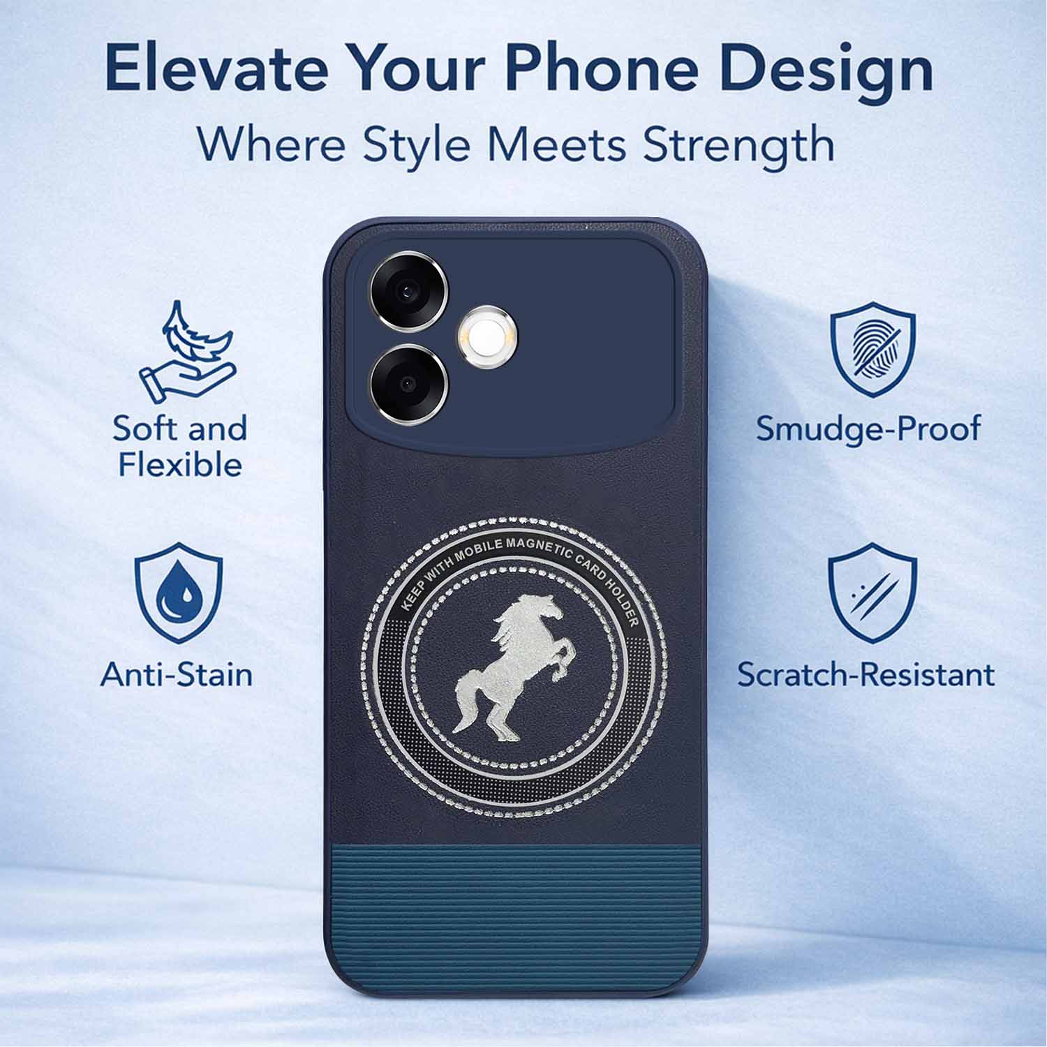For Oppo F33 Pro 5G Back Cover Case PU Leather Finish (Professional Minimalist Texture | MagSafe Compatile | Camera Protection | Sleek Sober Formal)