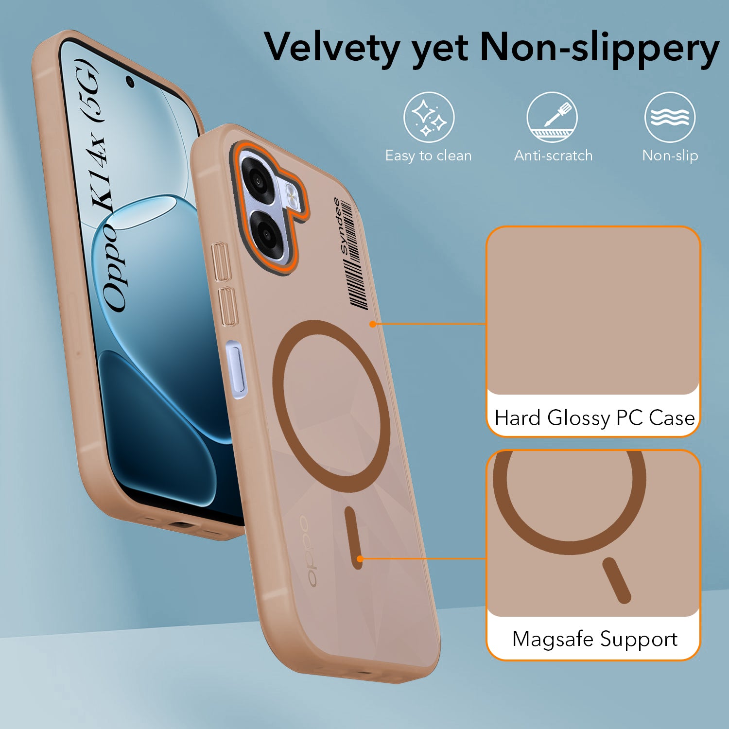 For Oppo K14x 5G Back Cover Case (Soft Touch | Camera Bump Protection | MagSafe Compatible | Matte Finish)