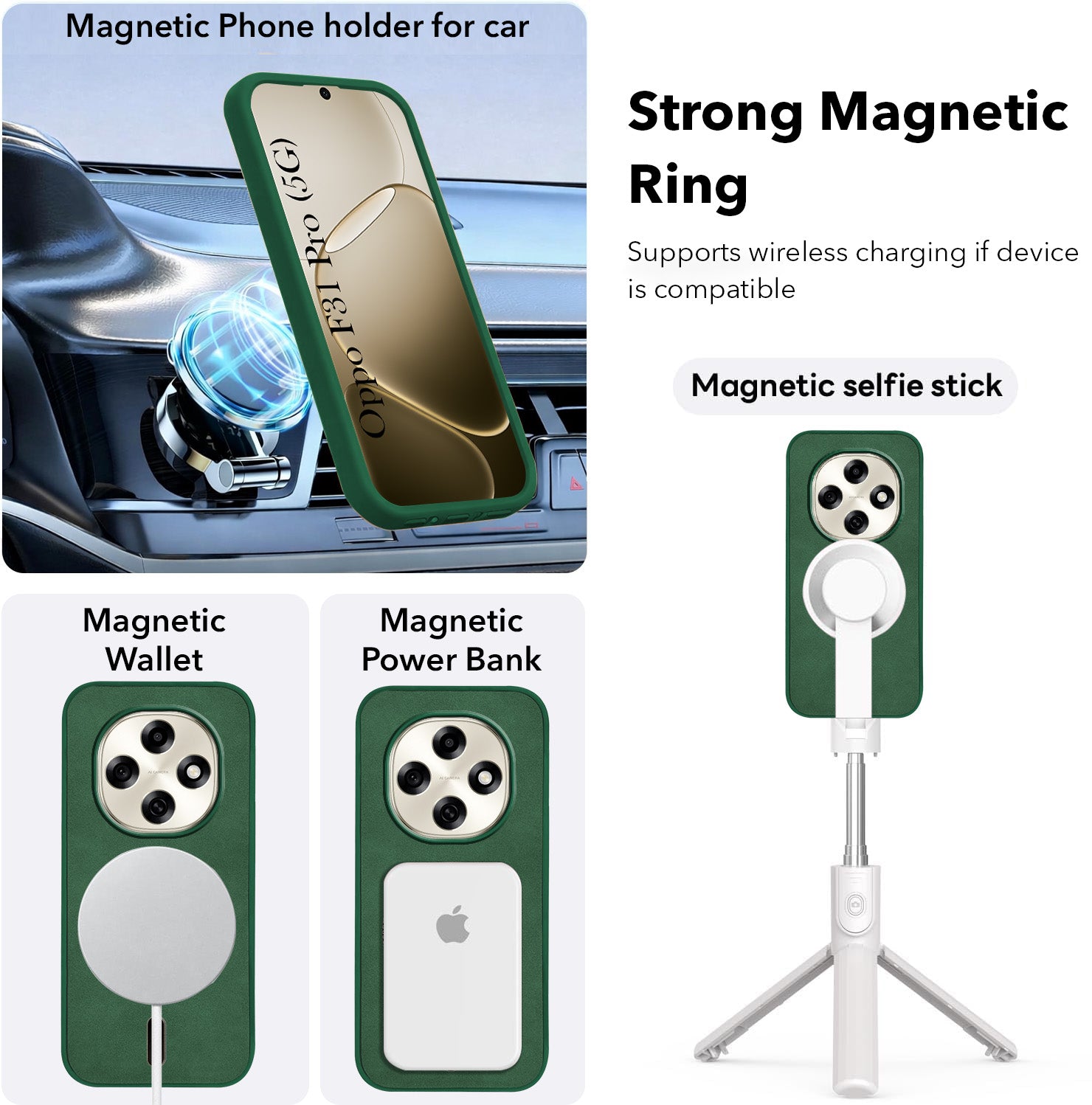 For Oppo F31 Pro Back Cover Case Leather Finish (MagSafe Compatible Wireless Charging | Soft Touch | Camera Bump Protection)