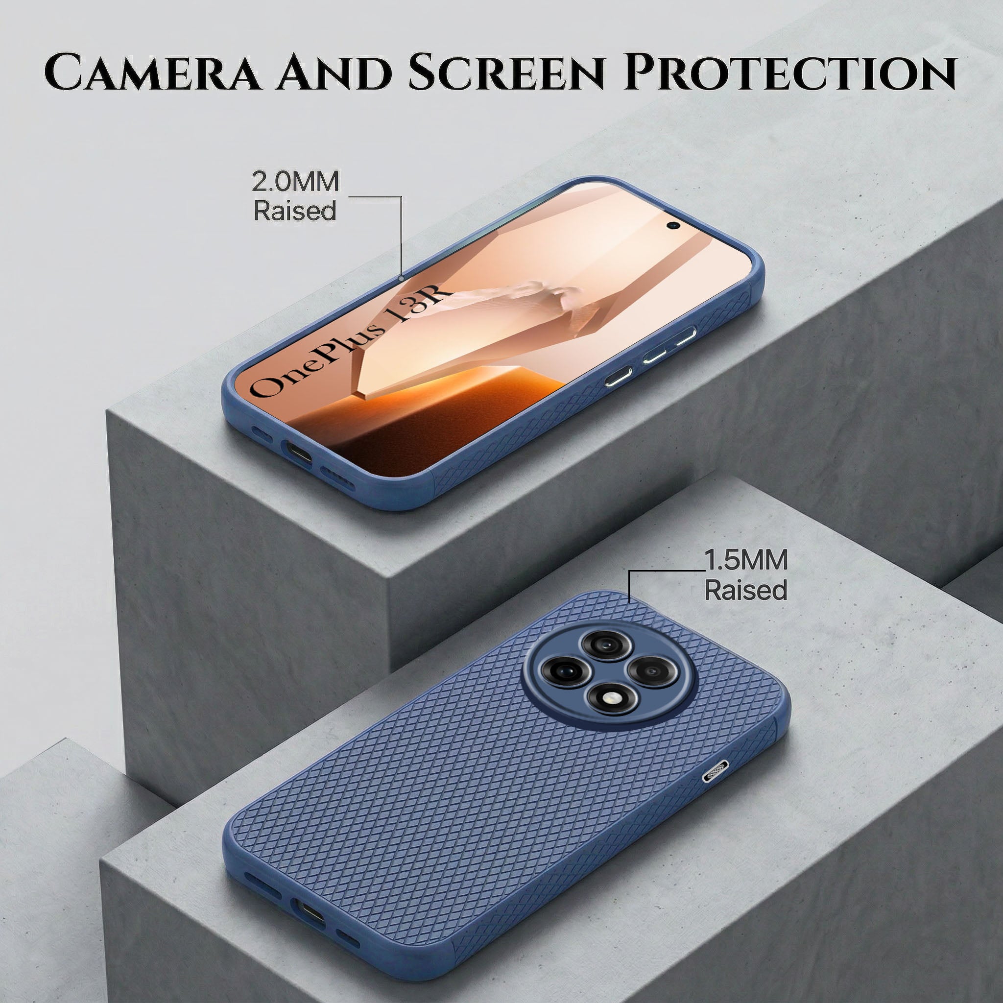 For OnePlus 13R 5G Combo with Back Cover and 9H Tempered Glass (Liquid Silicone | Camera Protection | Oleophobic Coating Screen Glass)