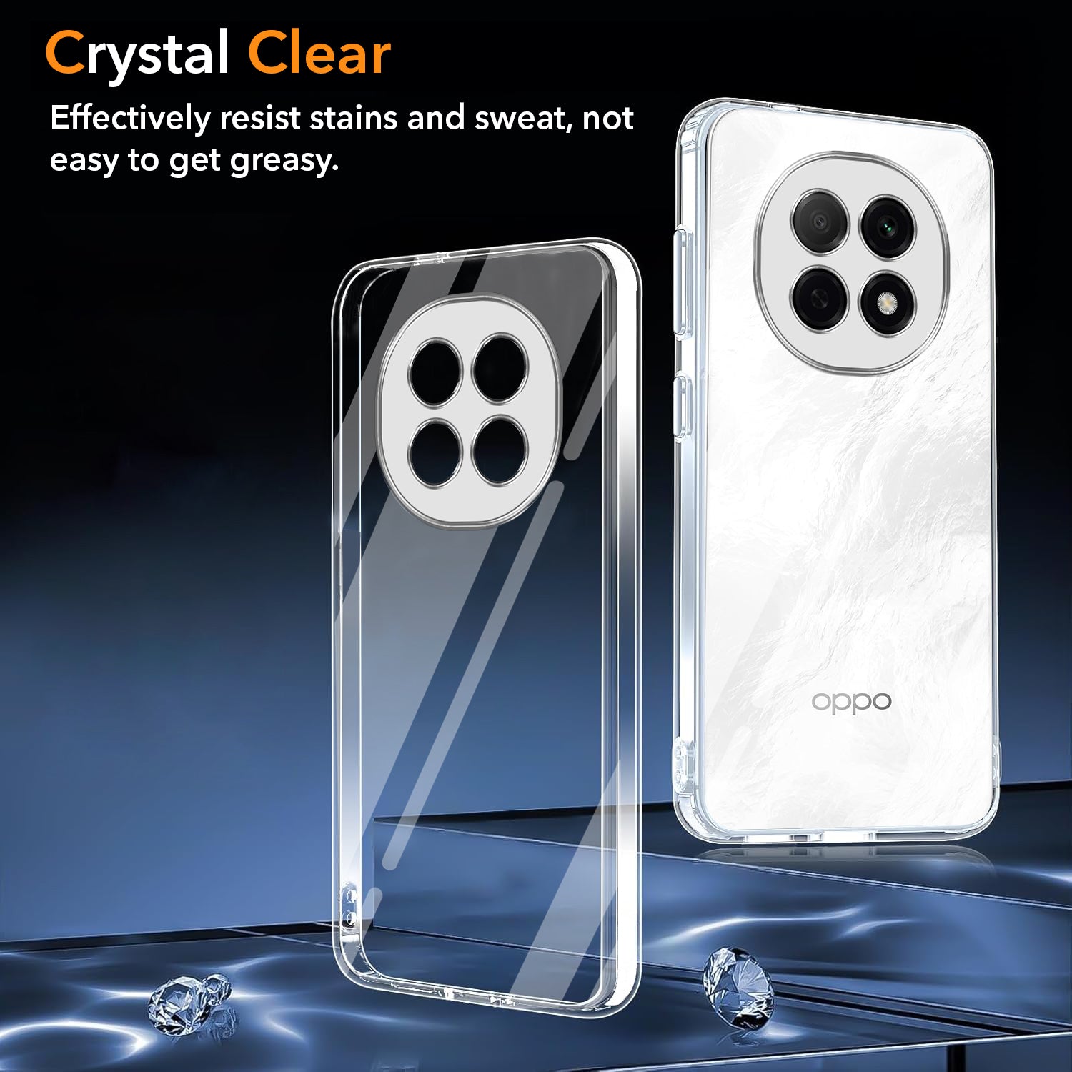 For Oppo F29 Pro Back Cover Case (Hybrid Crystal Panel with Side Soft PU | Camera Protection | HD Clear Shockproof)