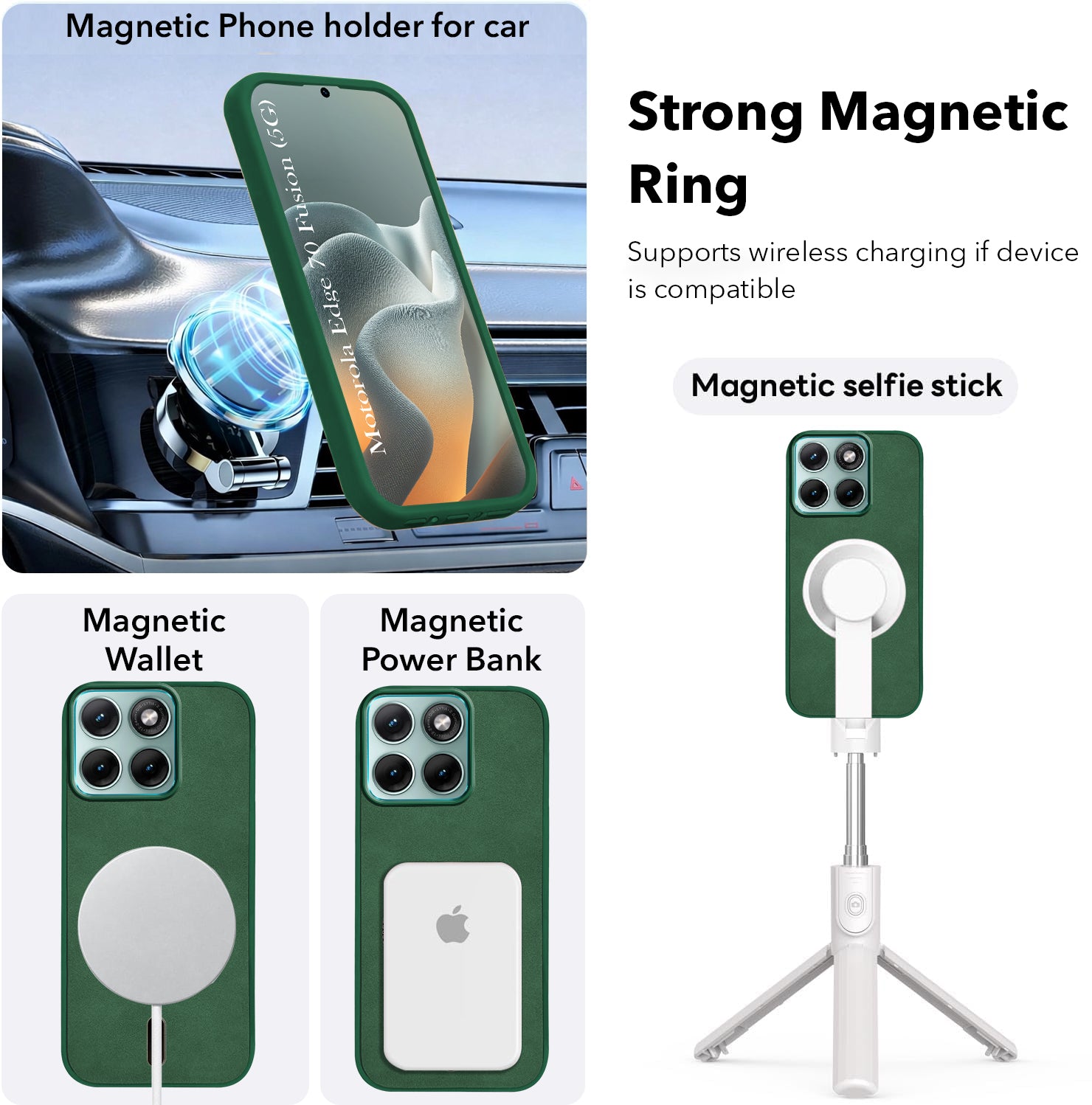 For Motorola Moto Edge 70 Fusion Back Cover Case Leather Finish (MagSafe Compatible Wireless Charging | Soft Touch | Camera Bump Protection)