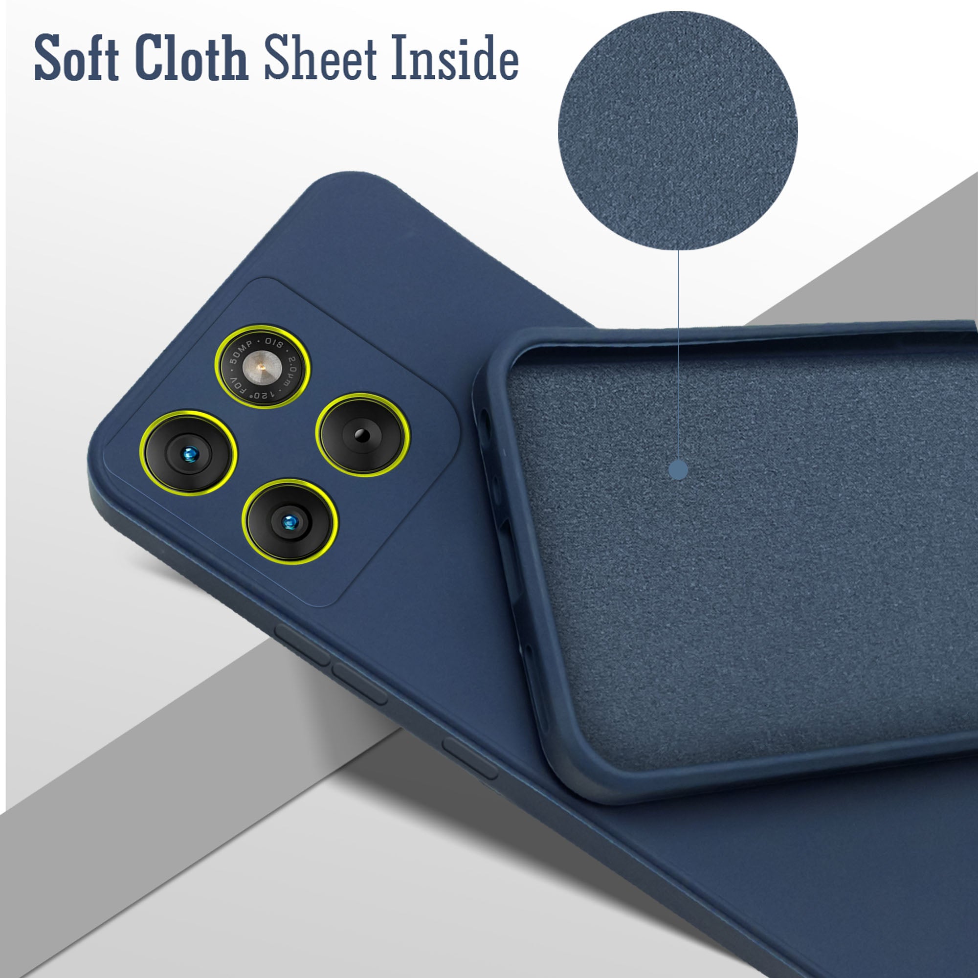For Motorola Moto Edge 70 Back Cover Case (Matte Finish Silicone with Inside Fiber cloth)