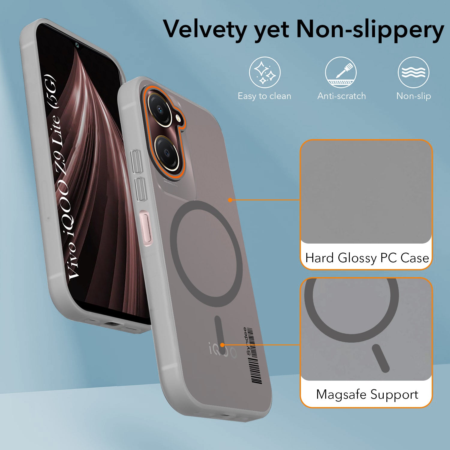 For Vivo iQOO Z9 Lite Back Cover Case (Soft Touch | Camera Bump Protection | MagSafe Compatible | Matte Finish)