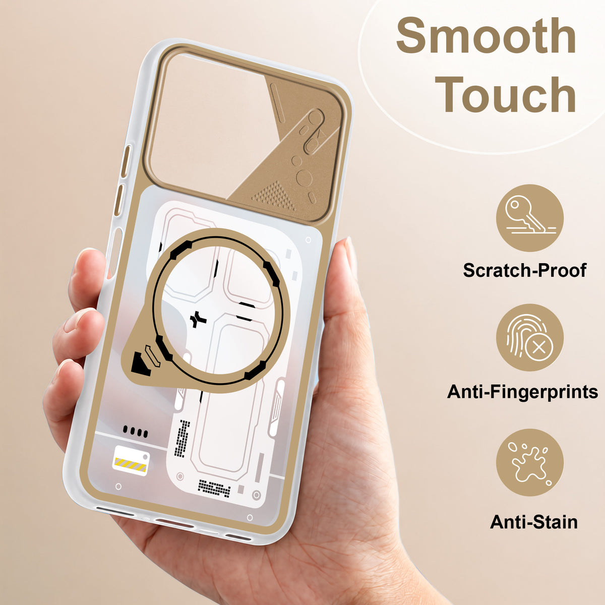 For Redmi A7 4G Metallic Back Cover Case (Metallic Camera Protection & Buttons | Translucent Milky Shade | Hard Polycarbonate)