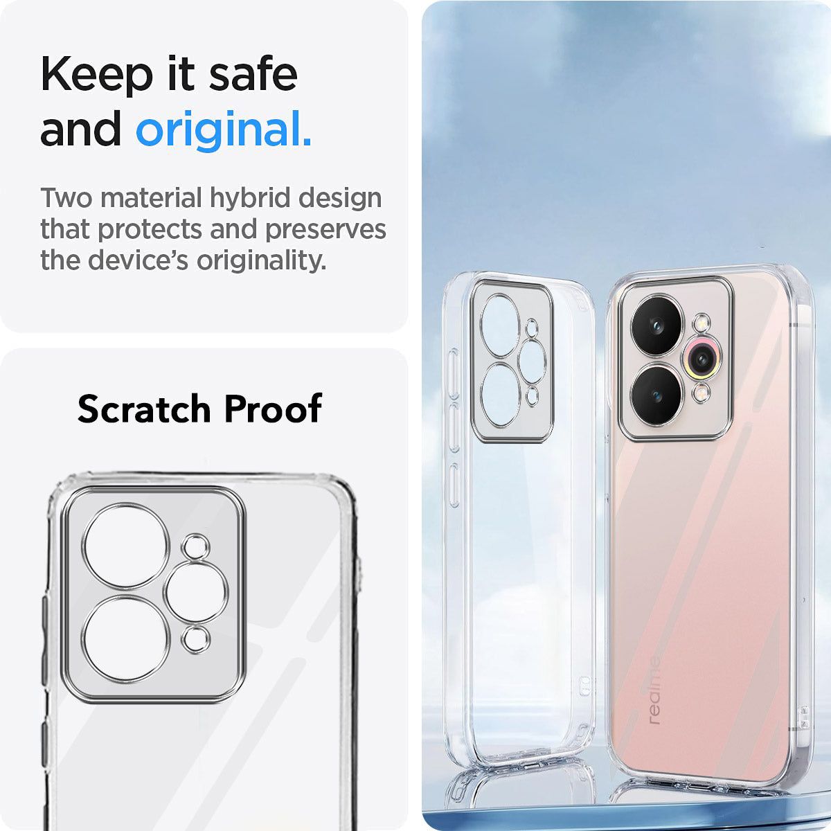 For Realme 15 Back Cover Case Silicone (Clear Shockproof Case with Camera Protection | Soft and Flexible | Transparent)