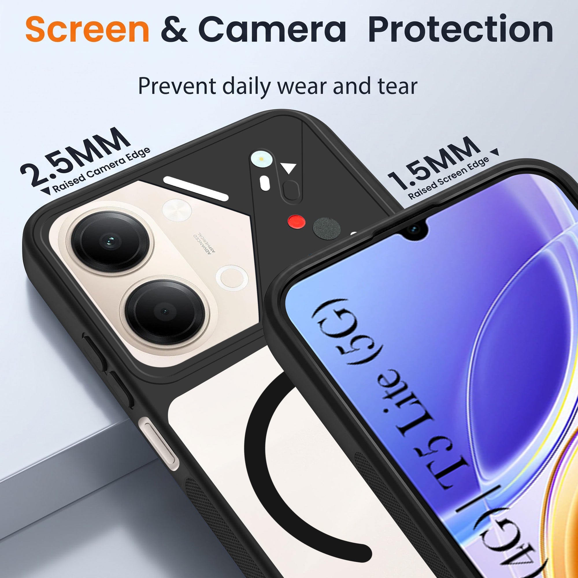 For Vivo Y05 4G | Vivo T5 Lite 5G Back Cover Case Lifetime Anti-Yellow Clear (Camera Protection | Side Grip | Wireless MagSafe Compatible)