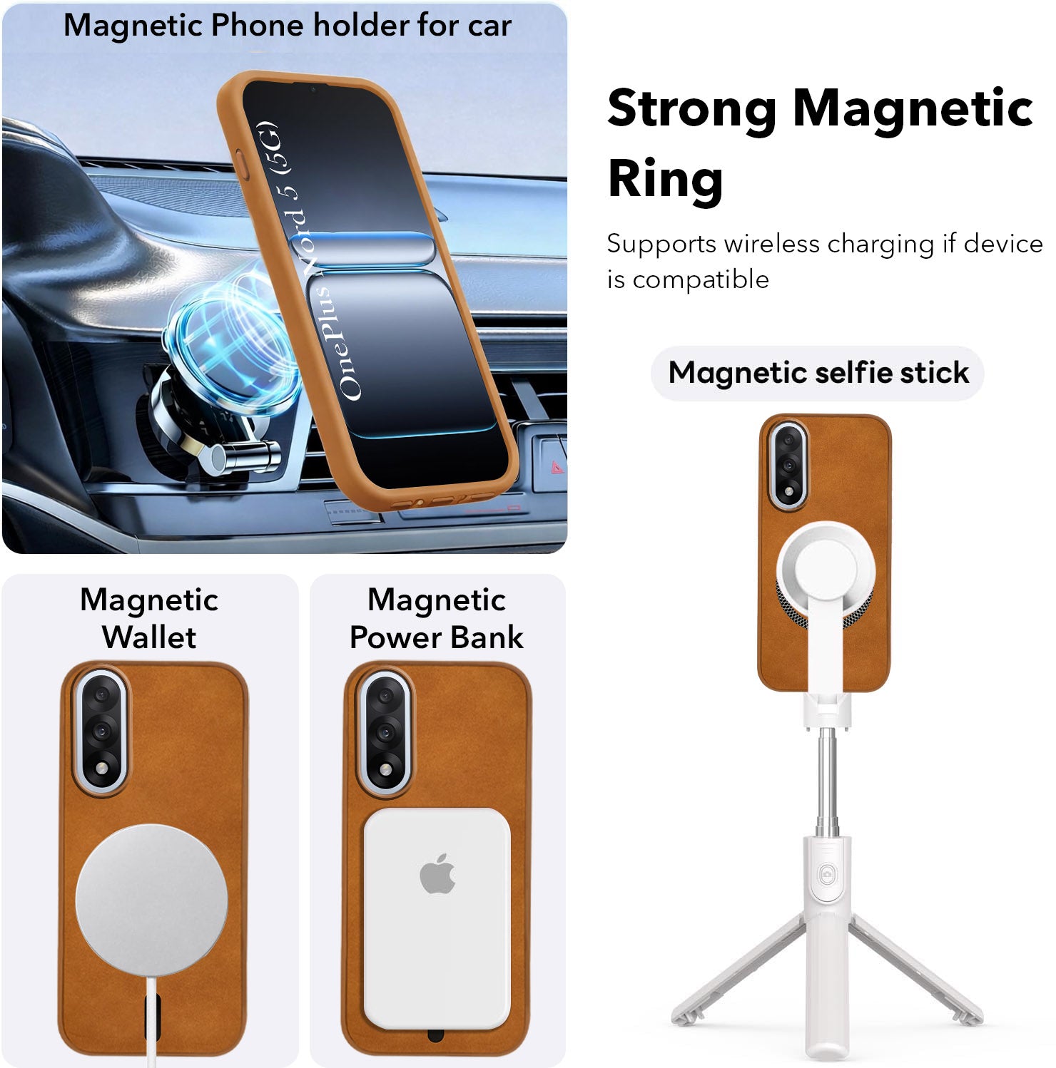 For Oneplus Nord 5 Back Cover Case Leather Finish (MagSafe Compatible Wireless Charging | Soft Touch | Camera Bump Protection)