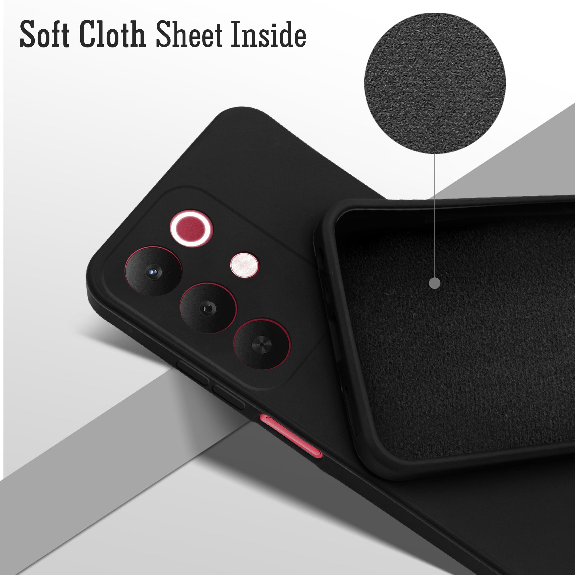 For Realme C85 5G | Realme Narzo 90x Back Cover Case (Matte Finish Silicone with Inside Fiber cloth)