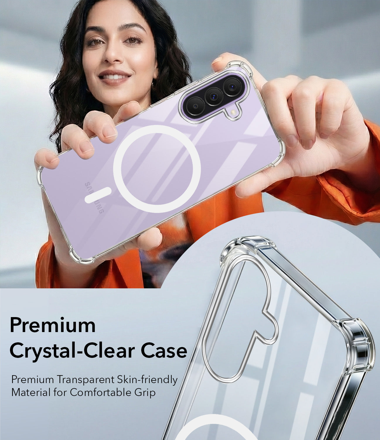 For Samsung Galaxy A37 5G Back Cover Shockproof Crystal-Clear (Magsafe Wireless Support | Drop & Camera Protection | Hard Polycarbonate)