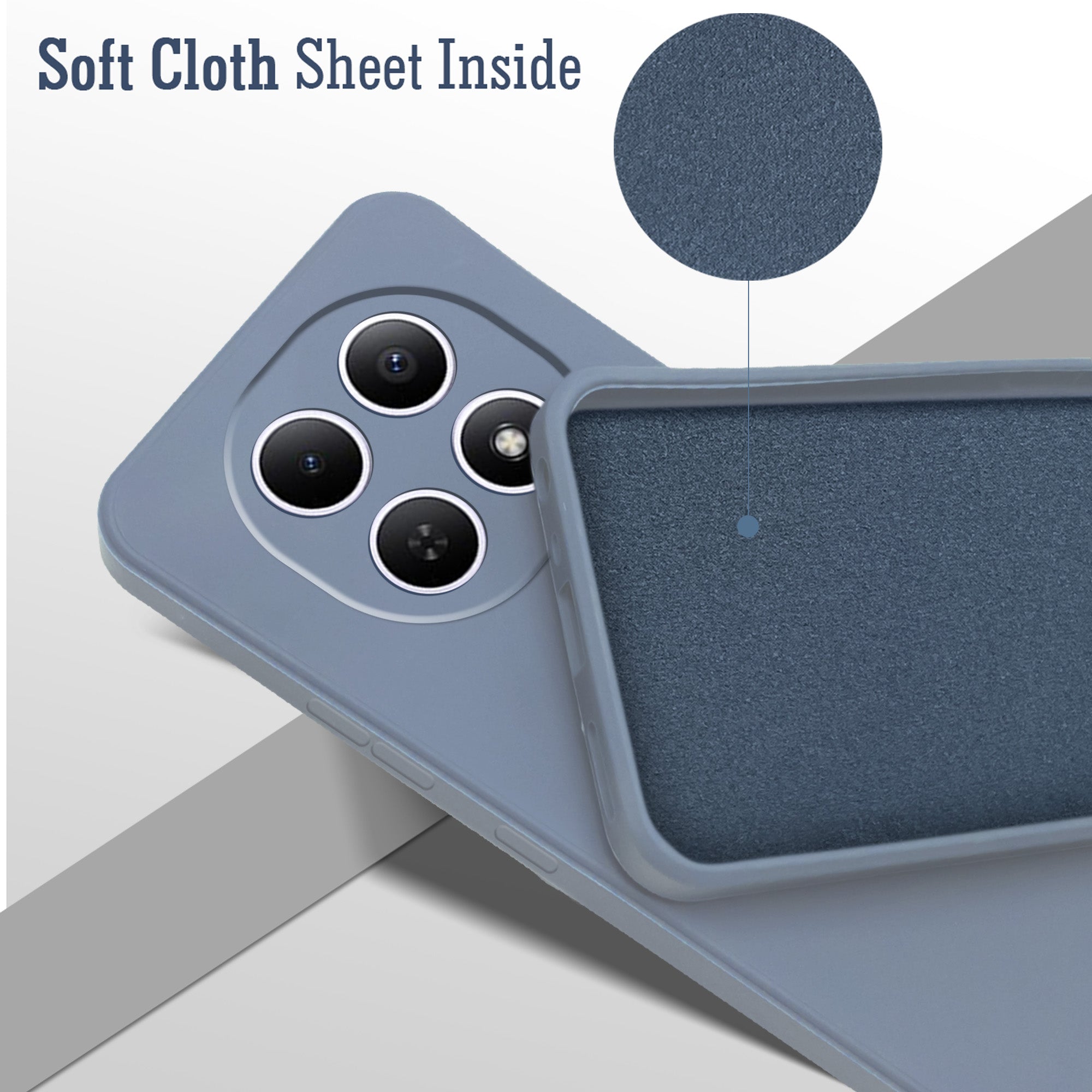 For Poco M8 5G Back Cover Case (Matte Finish Silicone with Inside Fiber cloth)