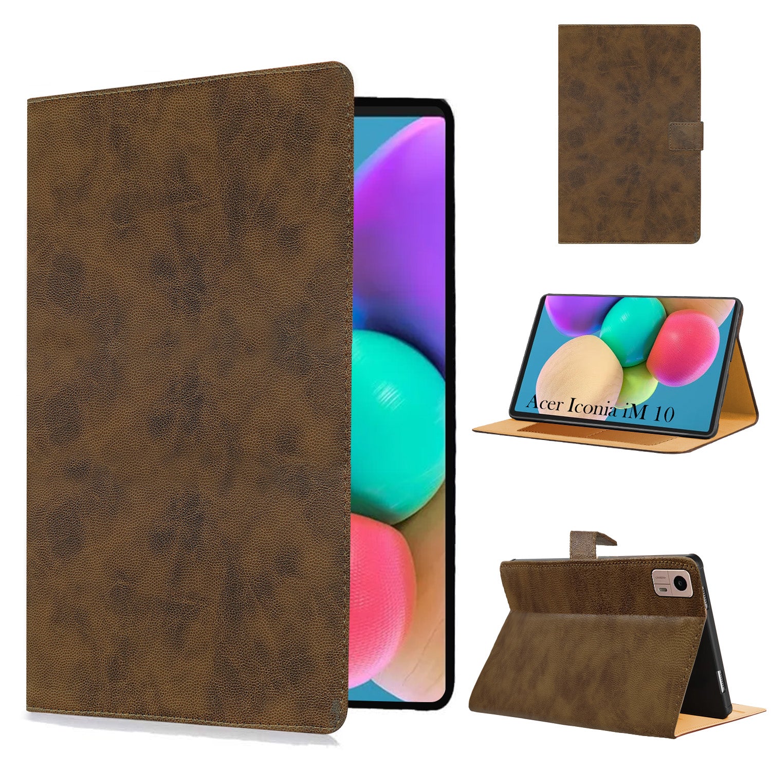 For Acer Iconia Tab iM10 10.36 Inch Flip Cover Folio Cover (PU Leather | Multi-Angle Smart Stand | Card Storage Slots | Silicone Back Pouch)