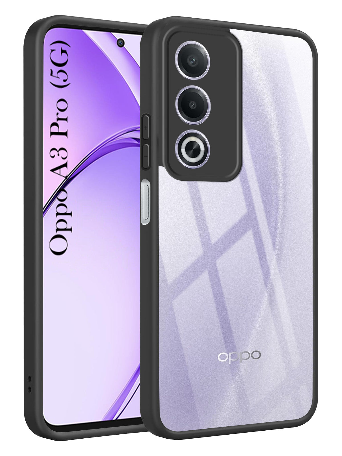 For Oppo A3 Pro 5G Back Cover Case Ultra-Hybrid  (Lifetime Anti Yellow | Anti Scratch | Crystal Clear Shockproof)