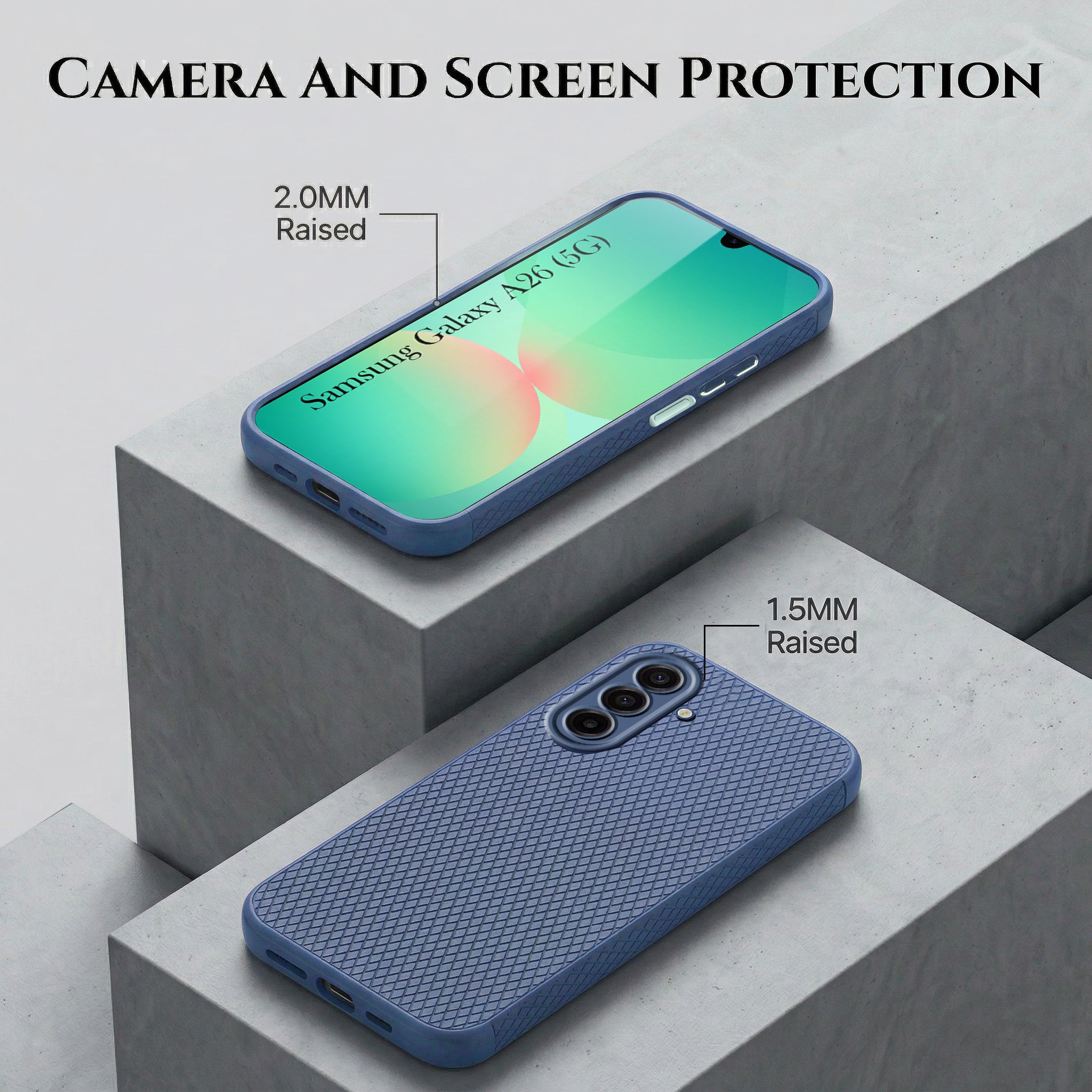 For Samsung Galaxy A26 5G Combo with Back Cover and 9H Tempered Glass (Liquid Silicone | Camera Protection | Oleophobic Coating Screen Glass)