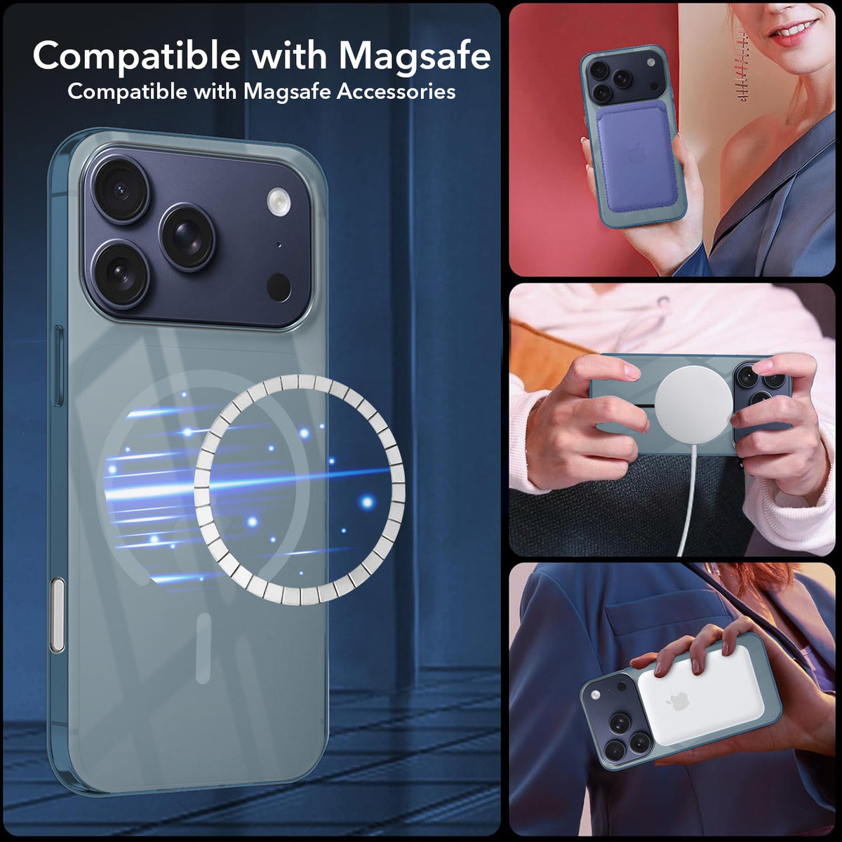 For Apple iPhone 18 Pro Back Cover Case Crystal Anti Yellow (MagSafe Wireless Charging Support |Camera Protection Bump)