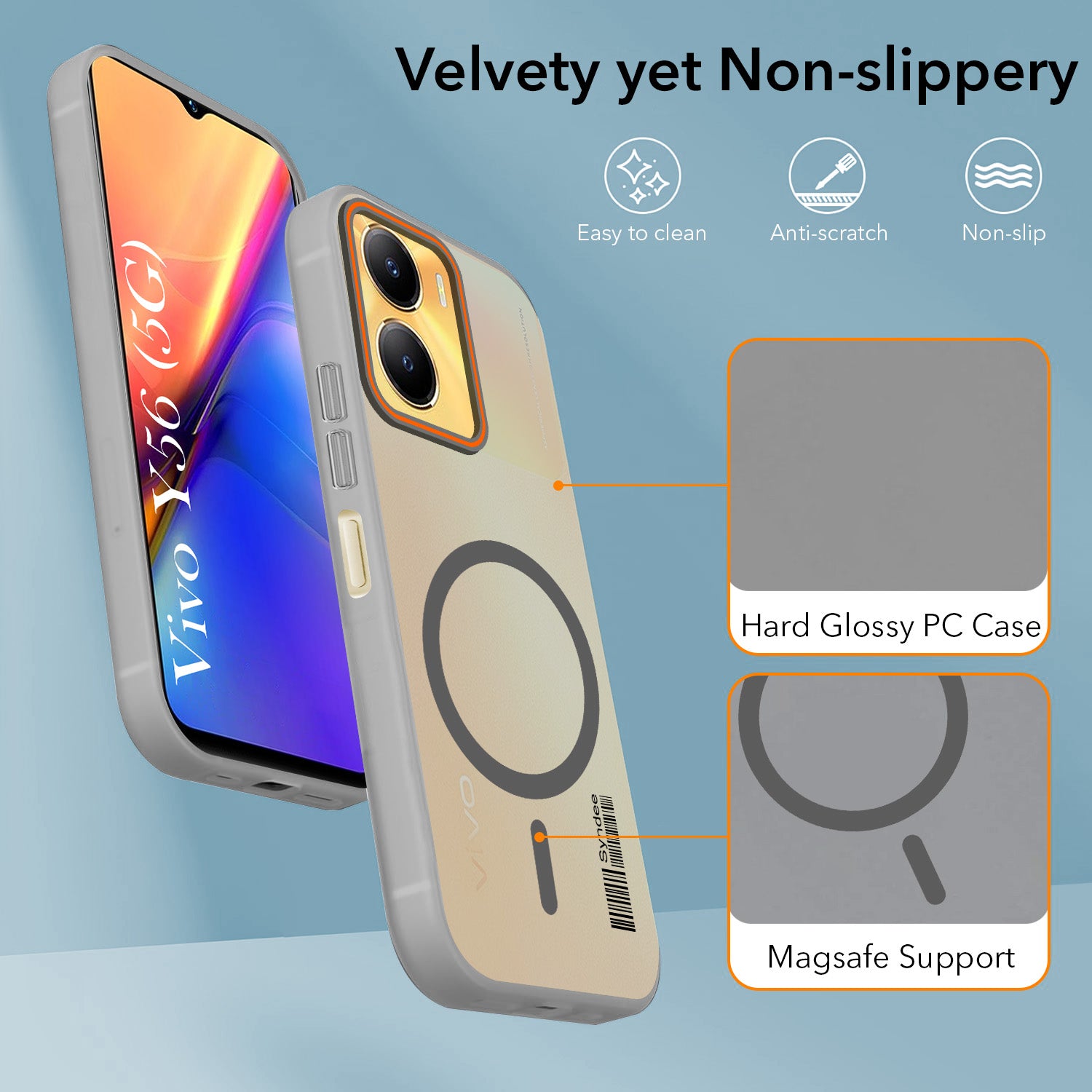 For Vivo Y56 5G Back Cover Case (Soft Touch | Camera Bump Protection | MagSafe Compatible | Matte Finish)