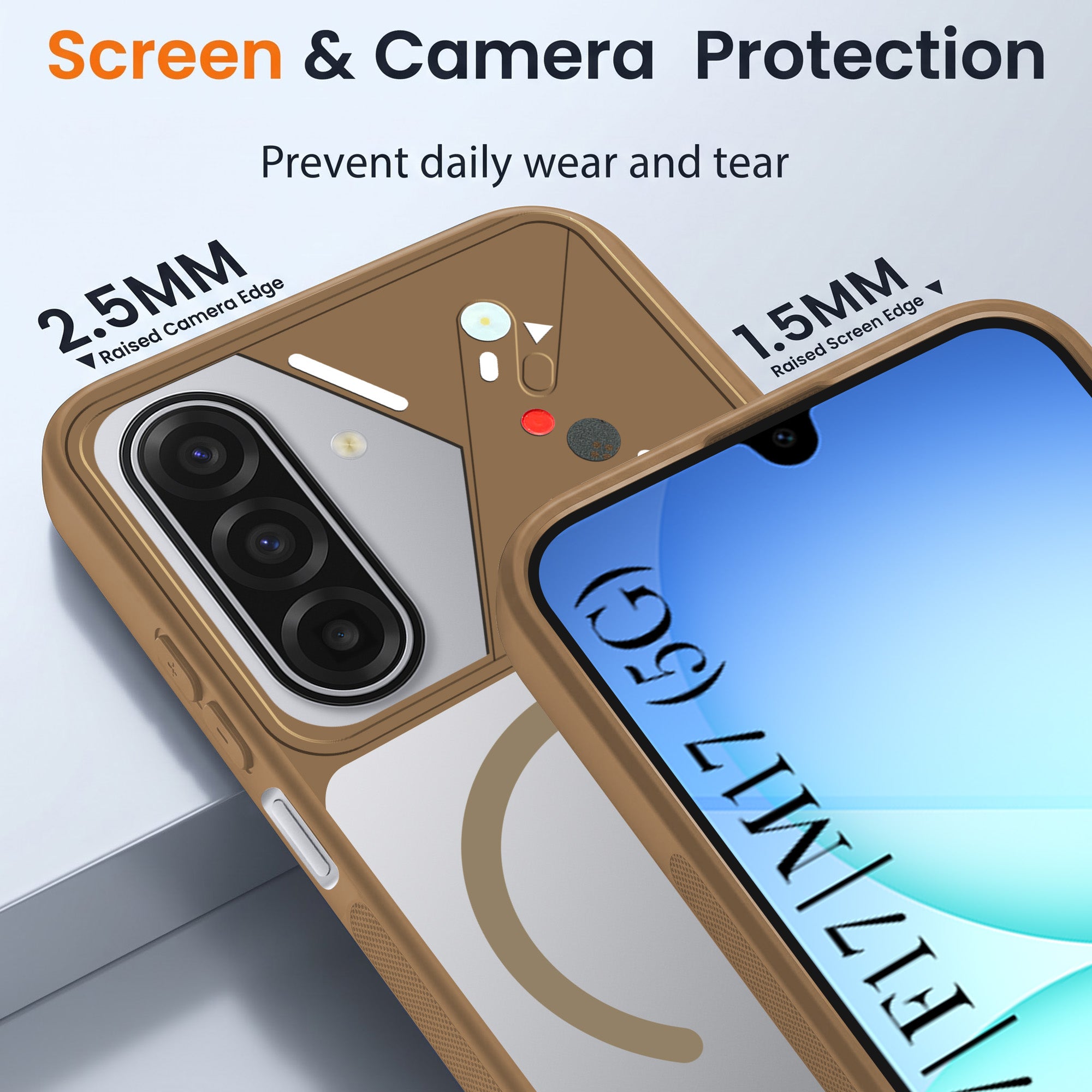 For Samsung Galaxy A17 | Samsung F17 | Samsung M17 5G Back Cover Case Lifetime Anti-Yellow Clear (Camera Protection | Side Grip | Wireless MagSafe Compatible)