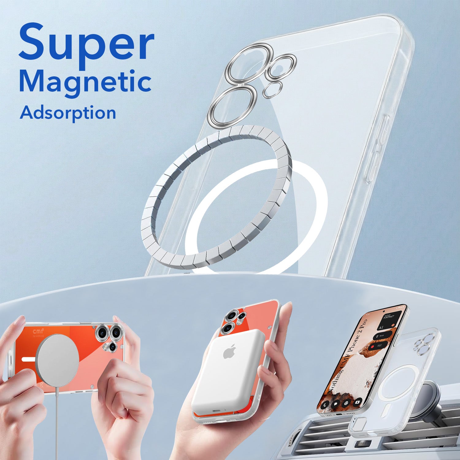 For Nothing CMF Phone 2 Pro Back Cover Case Lifetime Anti-Yellow MagSafe Compatible Clear (Sleek Hard Crystal | Shockproof and Camera Protection)