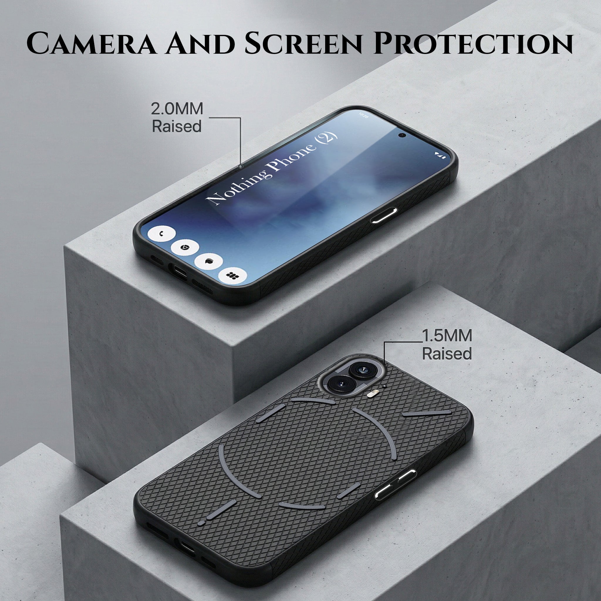 For Nothing Phone 2 Combo with Back Cover and 9H Tempered Glass (Liquid Silicone | Camera Protection | Oleophobic Coating Screen Glass)