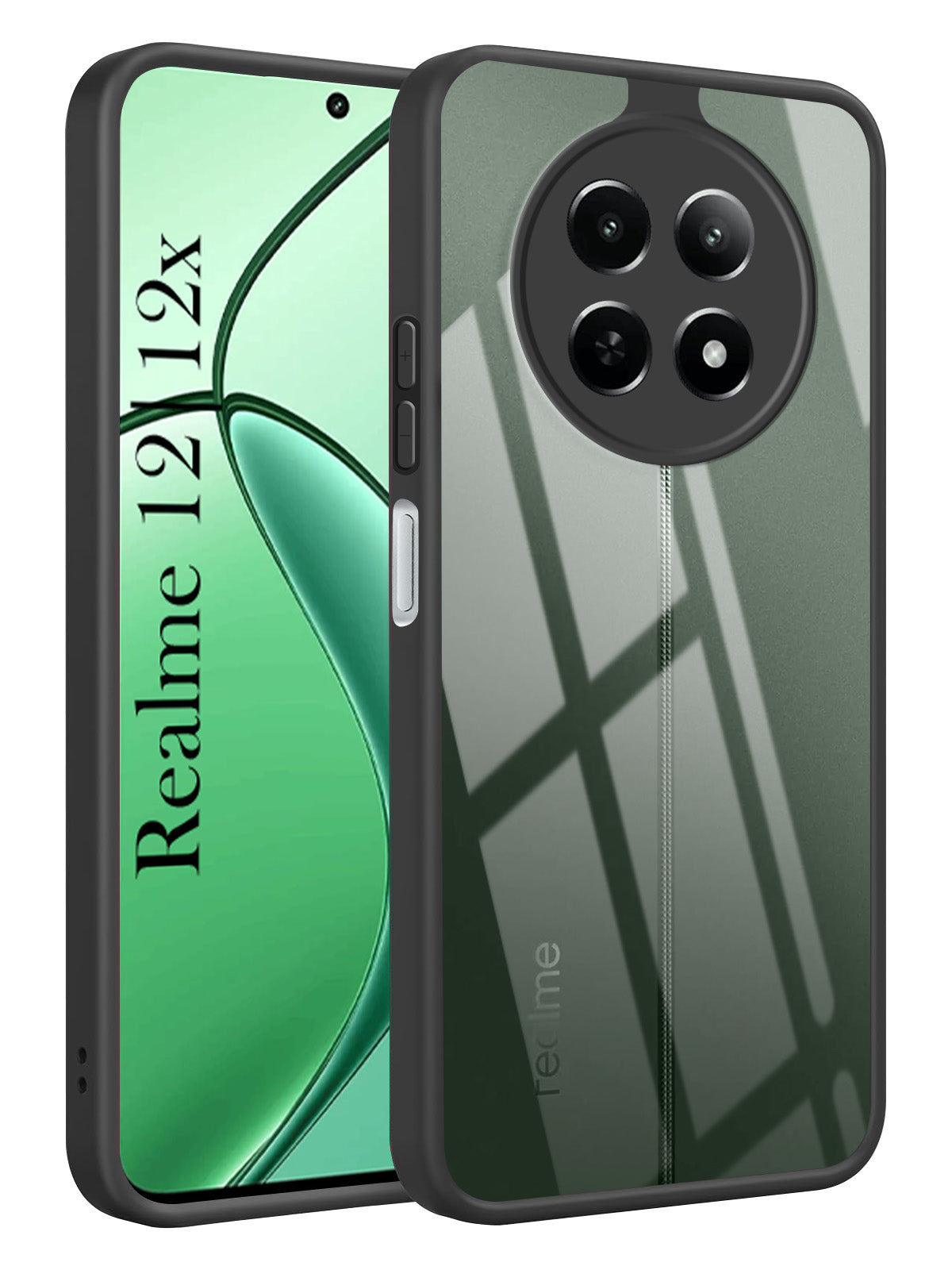 For Realme 12 | Realme 12X Ultra-Hybrid Back Cover Case (Lifetime Anti Yellow | Anti Scratch | Crystal Clear Shockproof)