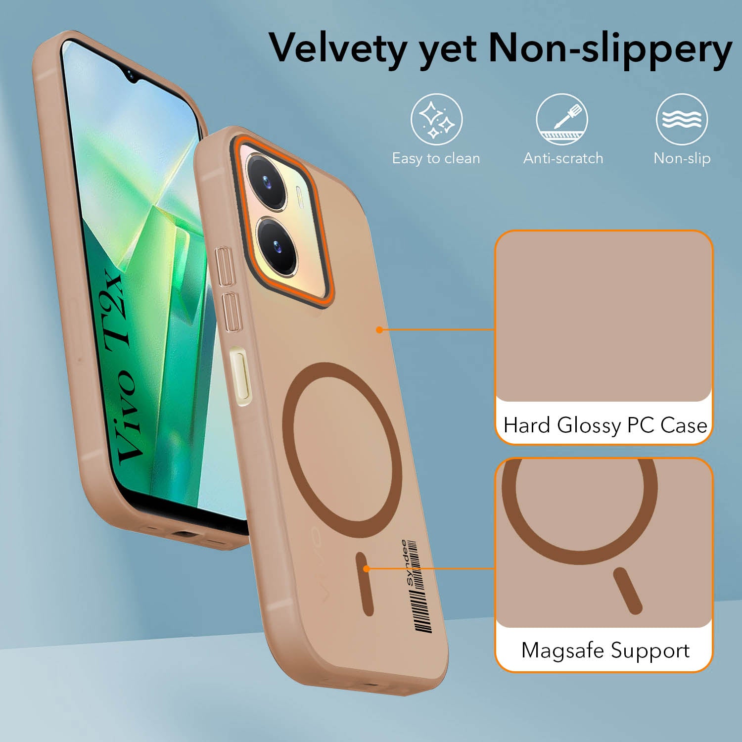 For Vivo T2x Back Cover Case (Soft Touch | Camera Bump Protection | MagSafe Compatible | Matte Finish)