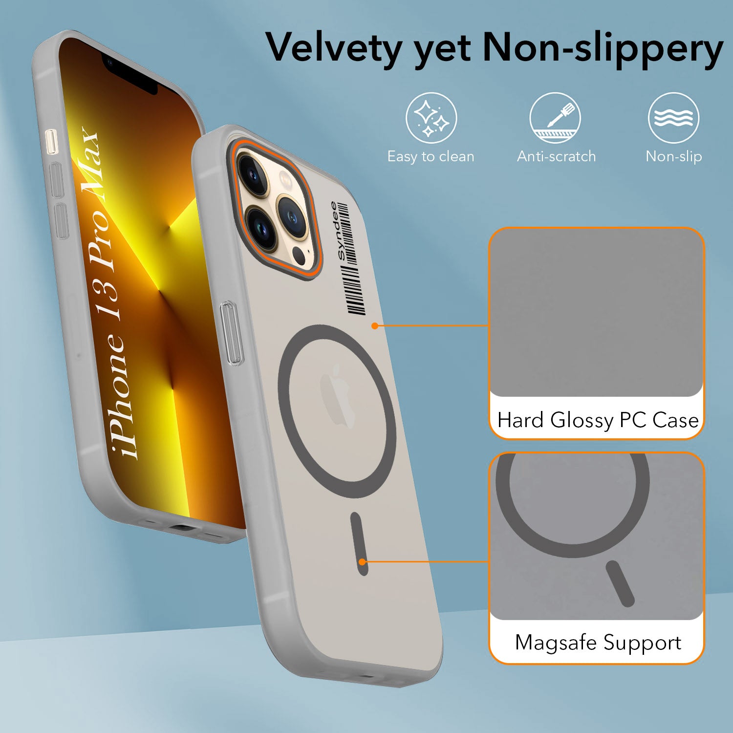 For Apple iPhone 13 Pro Max Back Cover Case  (Soft Touch | Camera Bump Protection | MagSafe Compatible | Matte Finish)