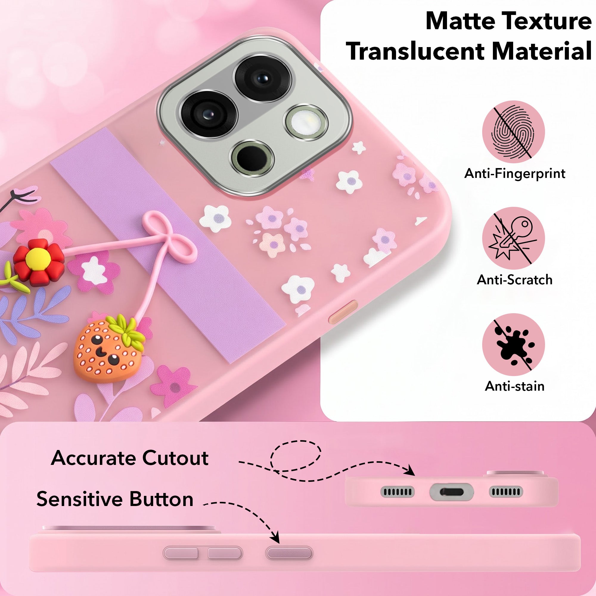 For OnePlus 13S Back Cover Case (3D Cute Cartoons | Hard Back Side Soft | Matte Premium Finish | HD Printing)