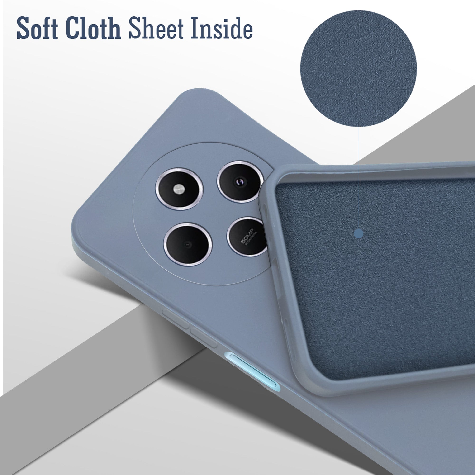 For Redmi A4 5G | Xiaomi Redmi 14C Back Cover Case ( Matte Finish Silicone with Inside Fiber cloth)