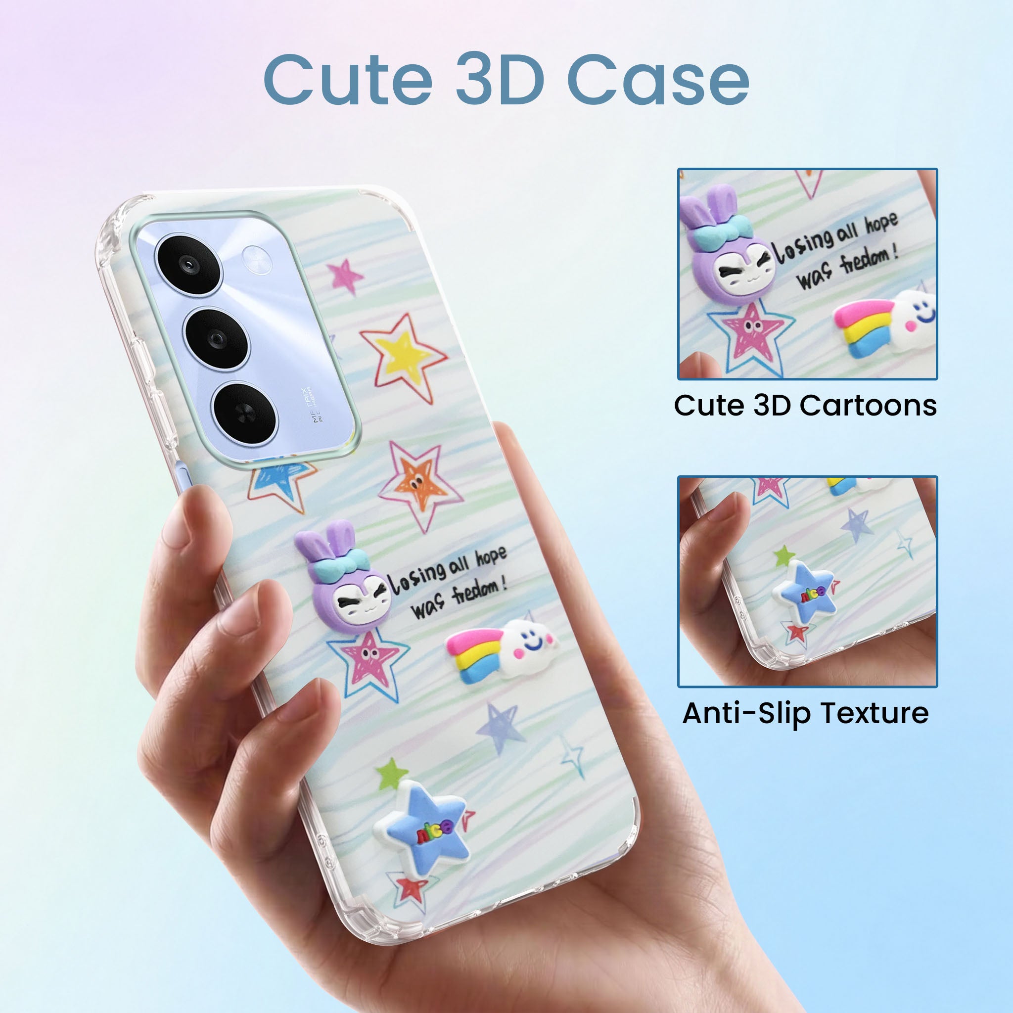 For Realme P4 Lite 5G | Realme Narzo 100 Lite 5G Back Cover Case (3D Cute Cartoons | Hard Back Side Soft | Matte Premium Finish | HD Printing)