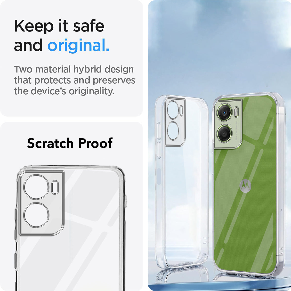 For Motorola Moto G06 Power Back Cover Case Silicone (Clear Shockproof Case with Camera Protection | Soft and Flexible | Transparent)